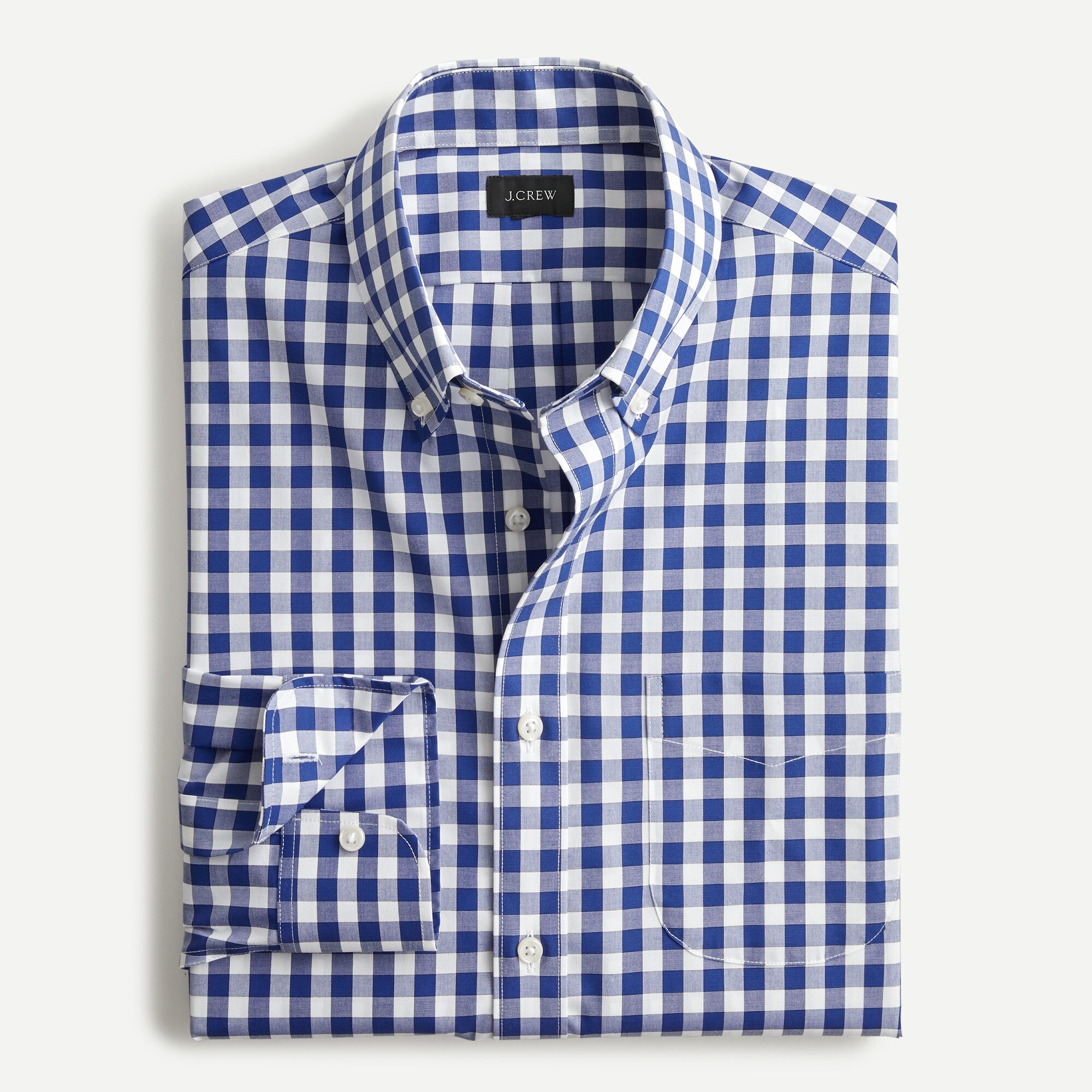 Slim Ludlow Wrinkle-free Stretch Cotton Poplin Shirt In Gingham