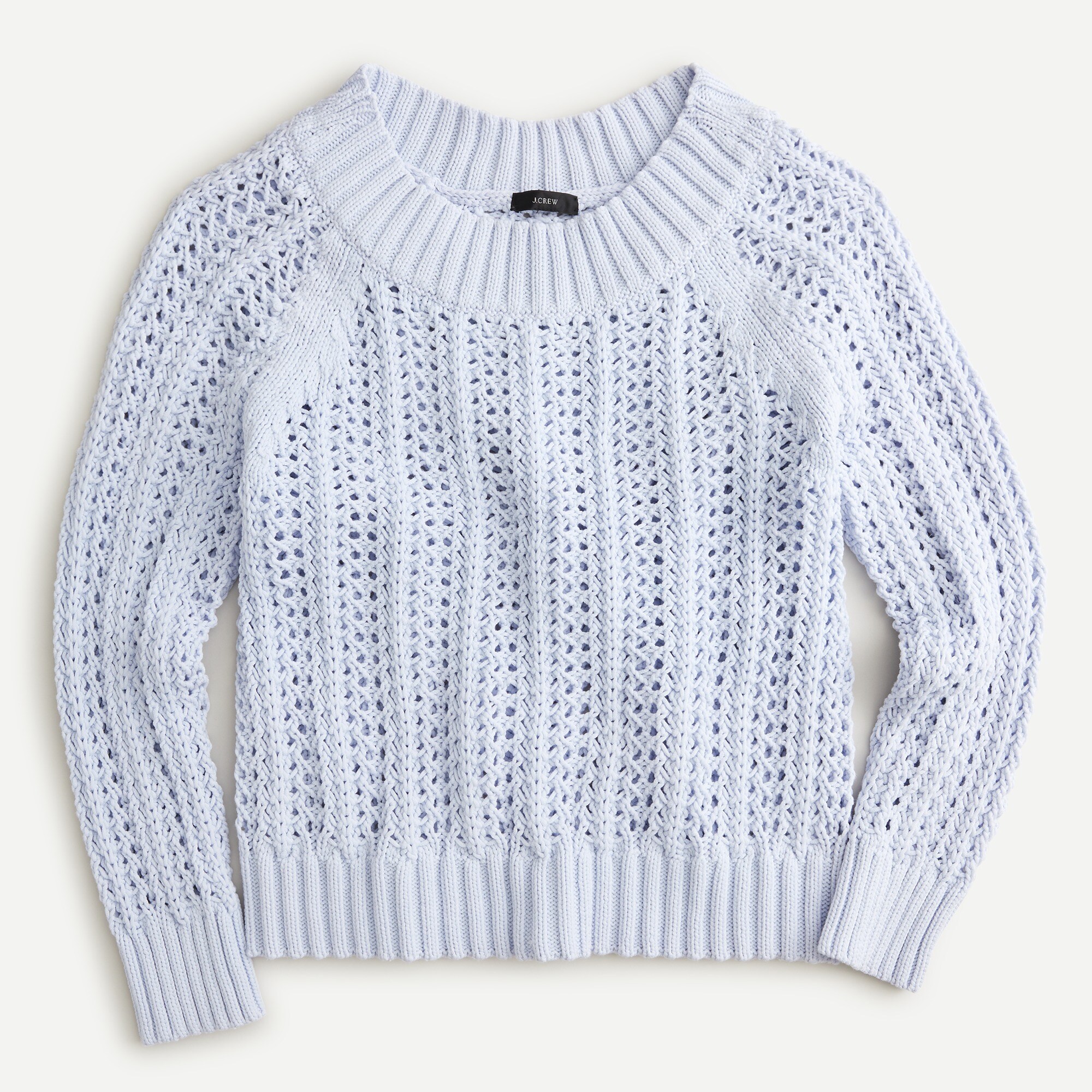 Wide-neck beach sweater with pointelle stitch
