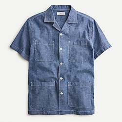 Wallace &amp; Barnes short-sleeve guayabera shirt in organic cotton-hemp