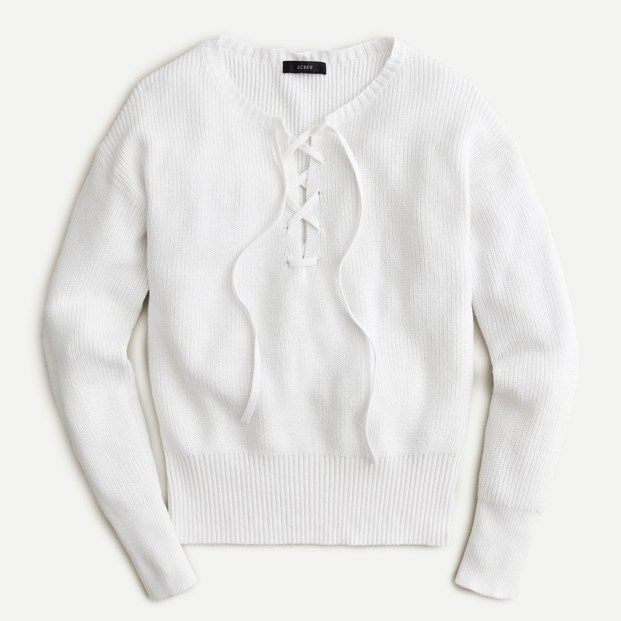 White lace up sweater cheap