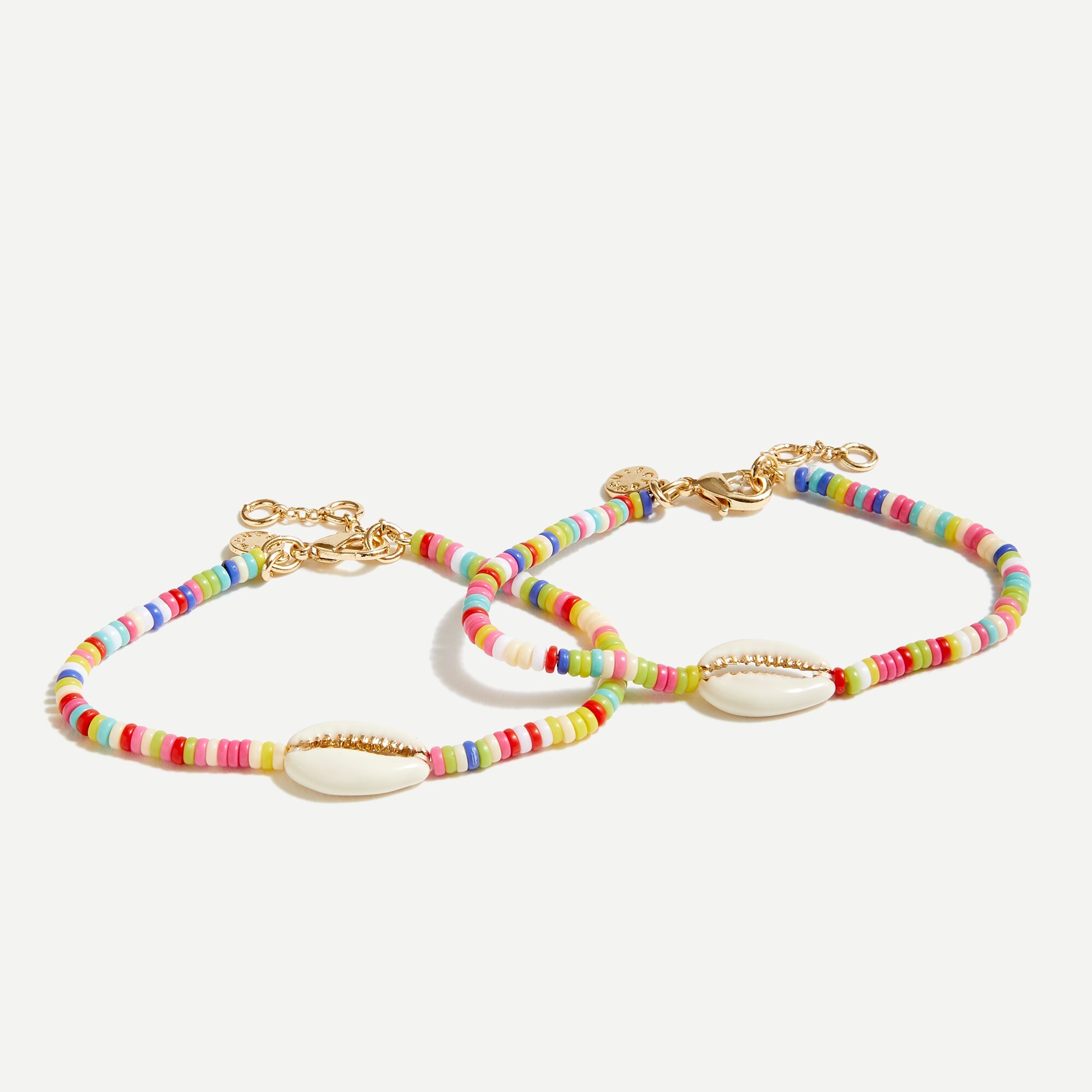 Girls' beaded shell bracelet set