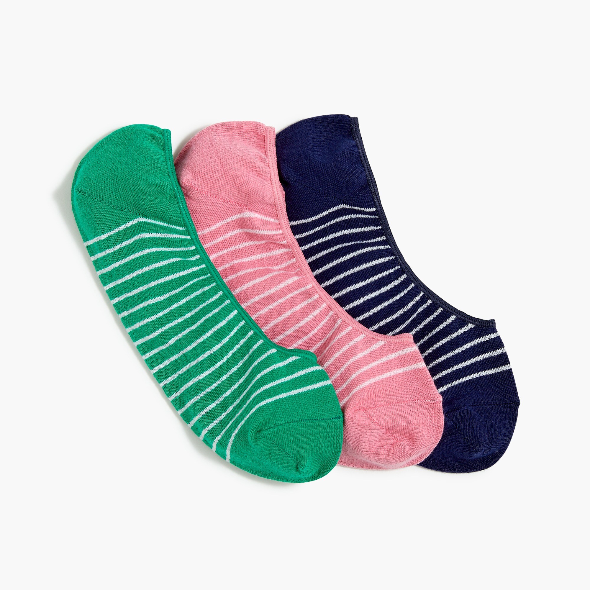 Striped no-show socks three-pack