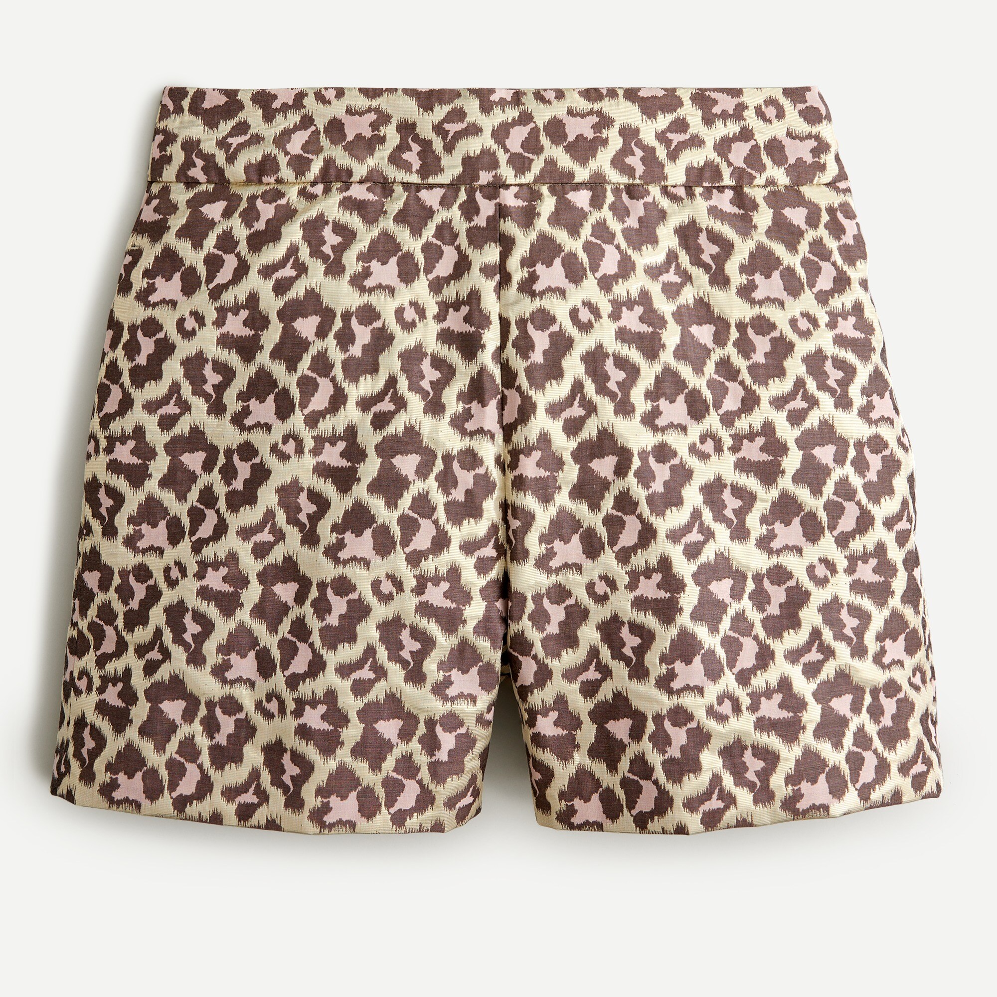 Trouser Short In Metallic Leopard Jacquard For Women | J.Crew