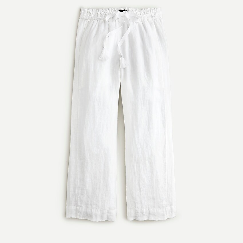 j.crew: drawstring linen pant for women, right side, view zoomed