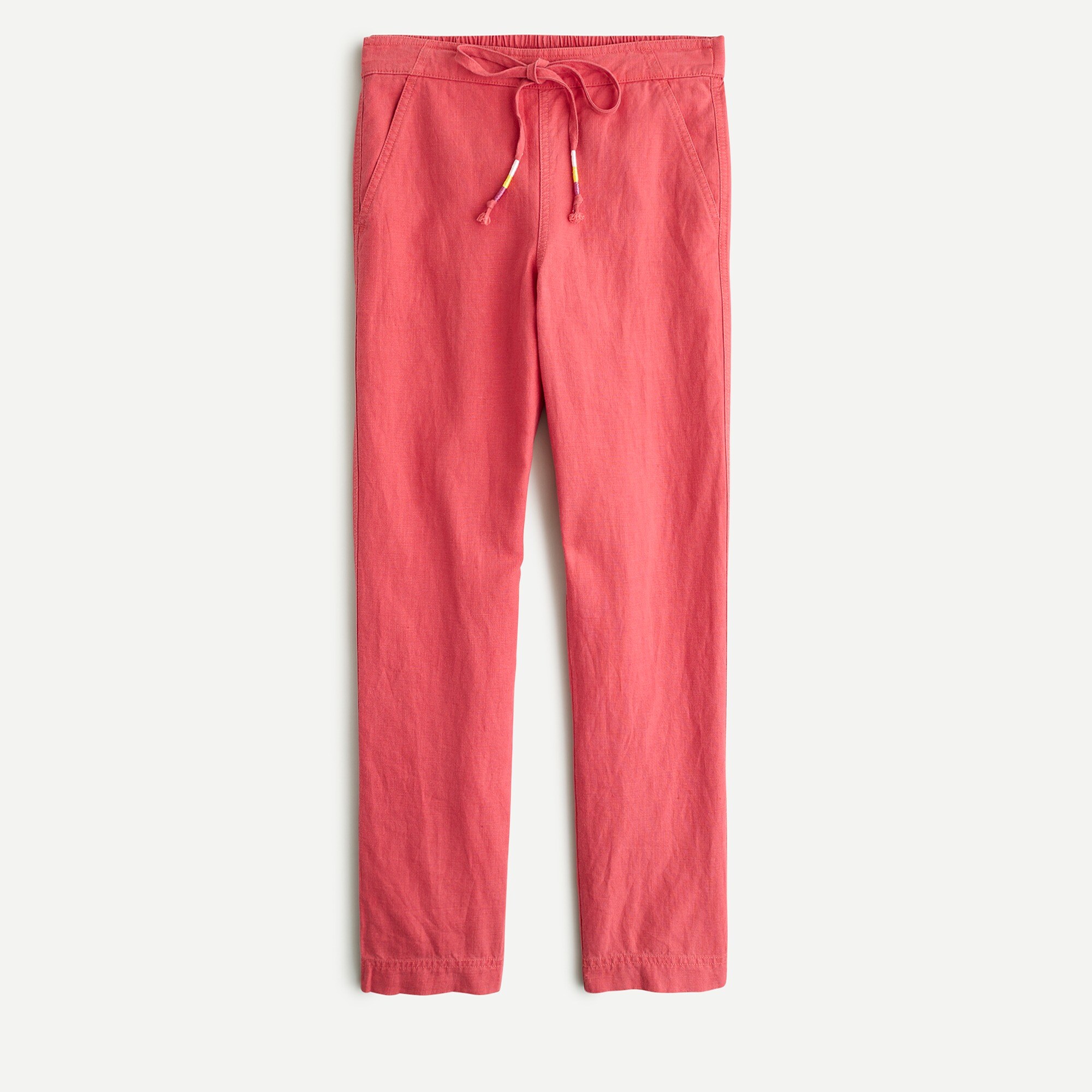 mid rise linen blend pants