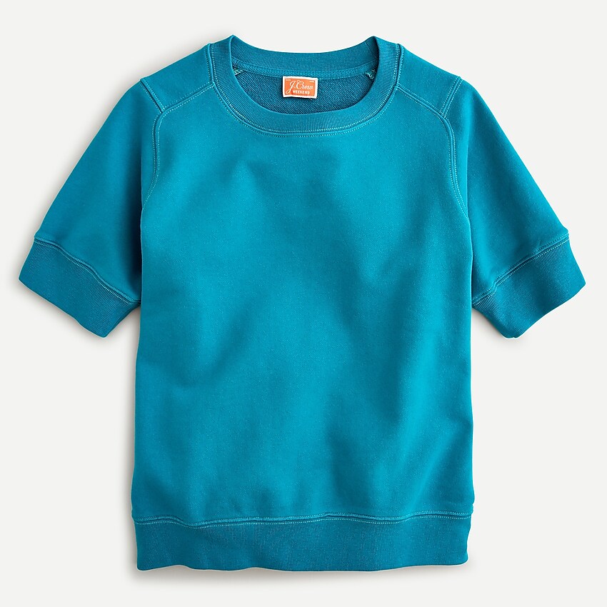 j.crew: short-sleeve crewneck sweatshirt in original cotton terry for women, right side, view zoomed