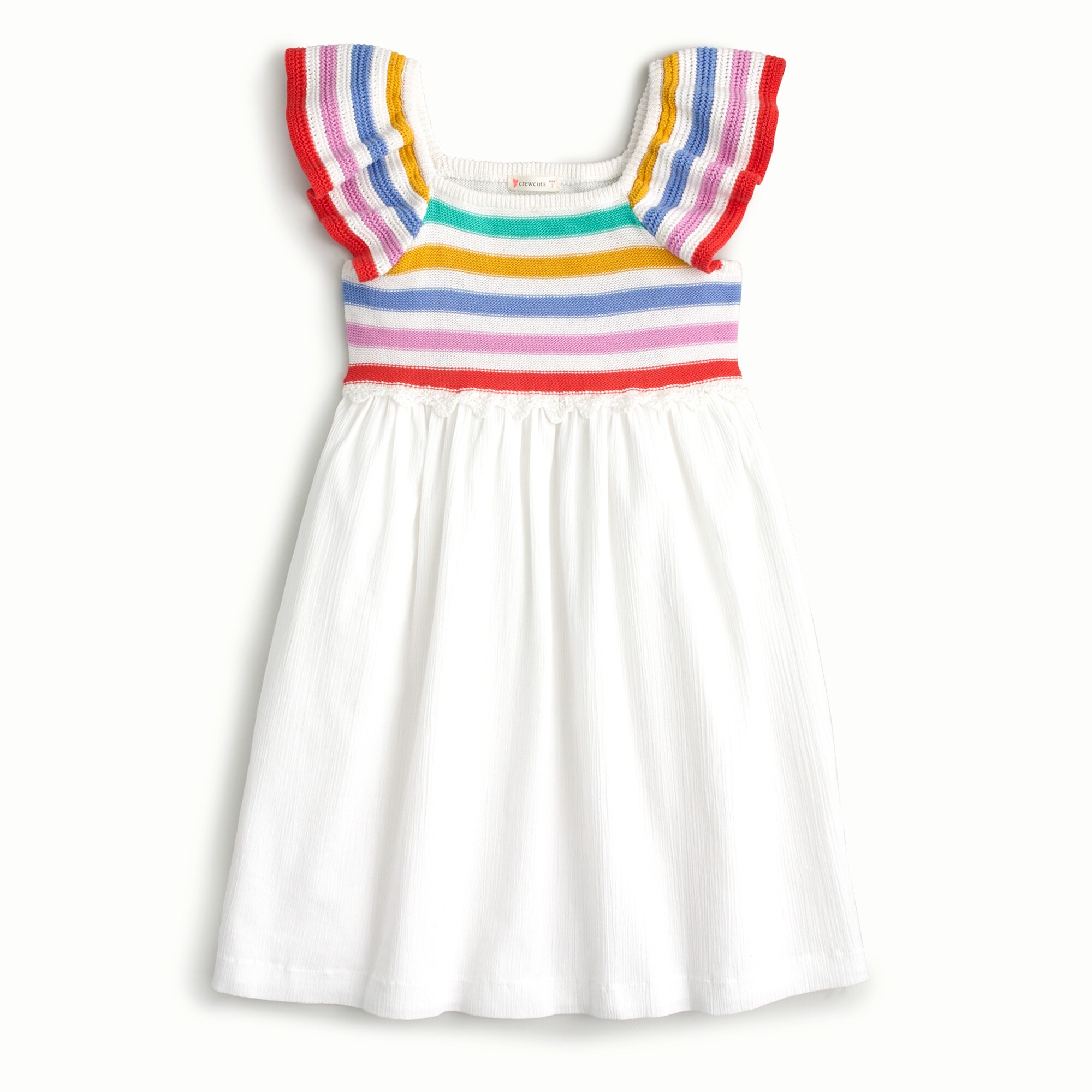 J.Crew Girls Rainbow Stripe Crochet Top Dress For Girls