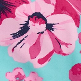 Girls' tankini  set in Hawaiian print PASEL FLORAL AQUA PINK girls' tankini  set in hawaiian print for girls