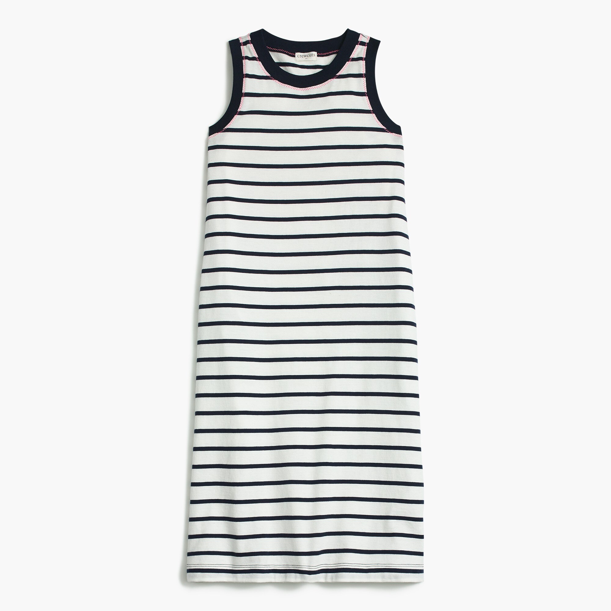 Girls' striped cotton midi dress