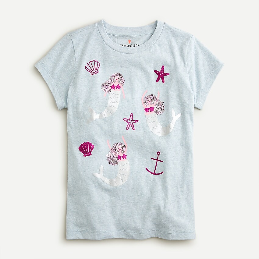 J.Crew: Girls' Glitter Mermaids Graphic T-shirt For Girls