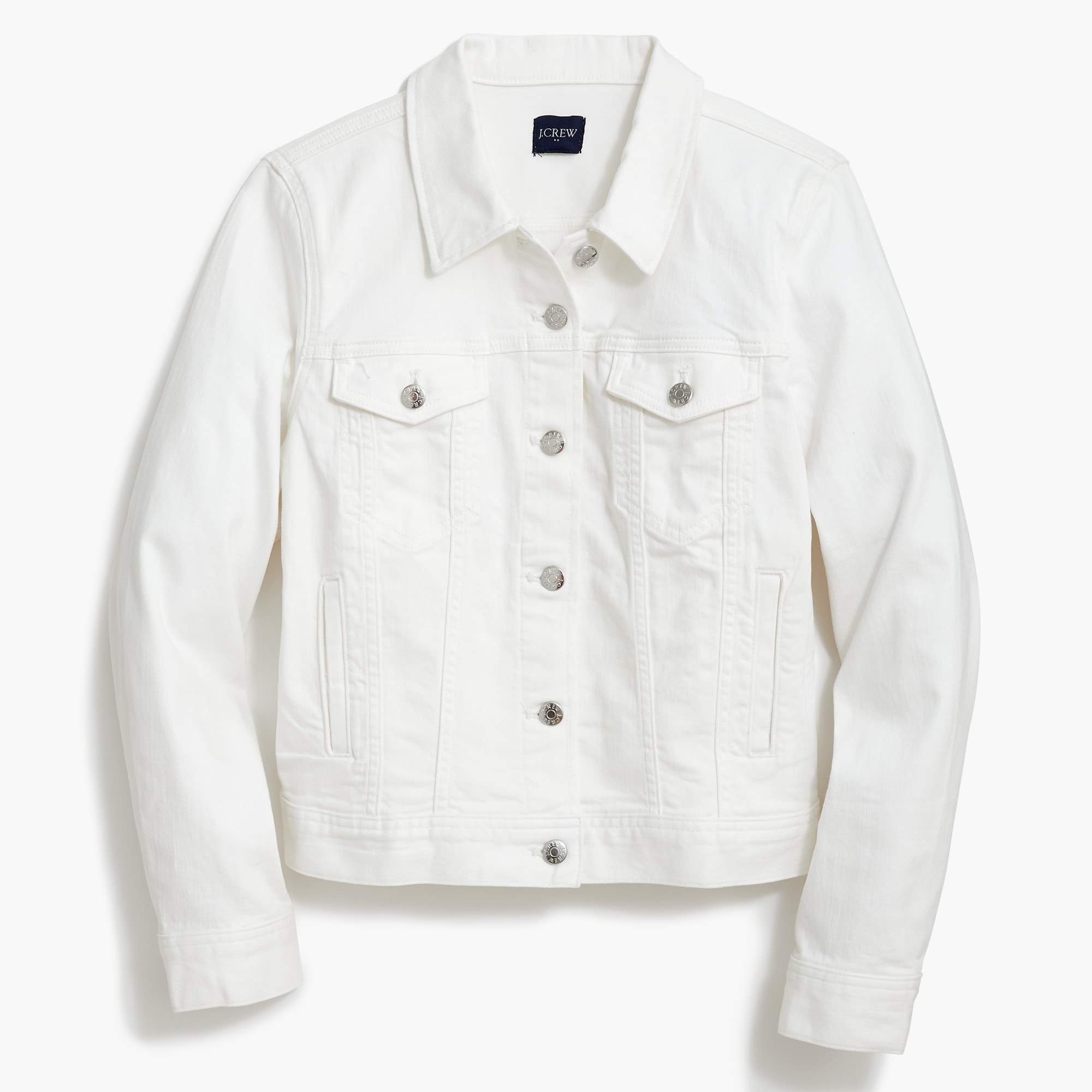 classic jean jacket in white wash for women