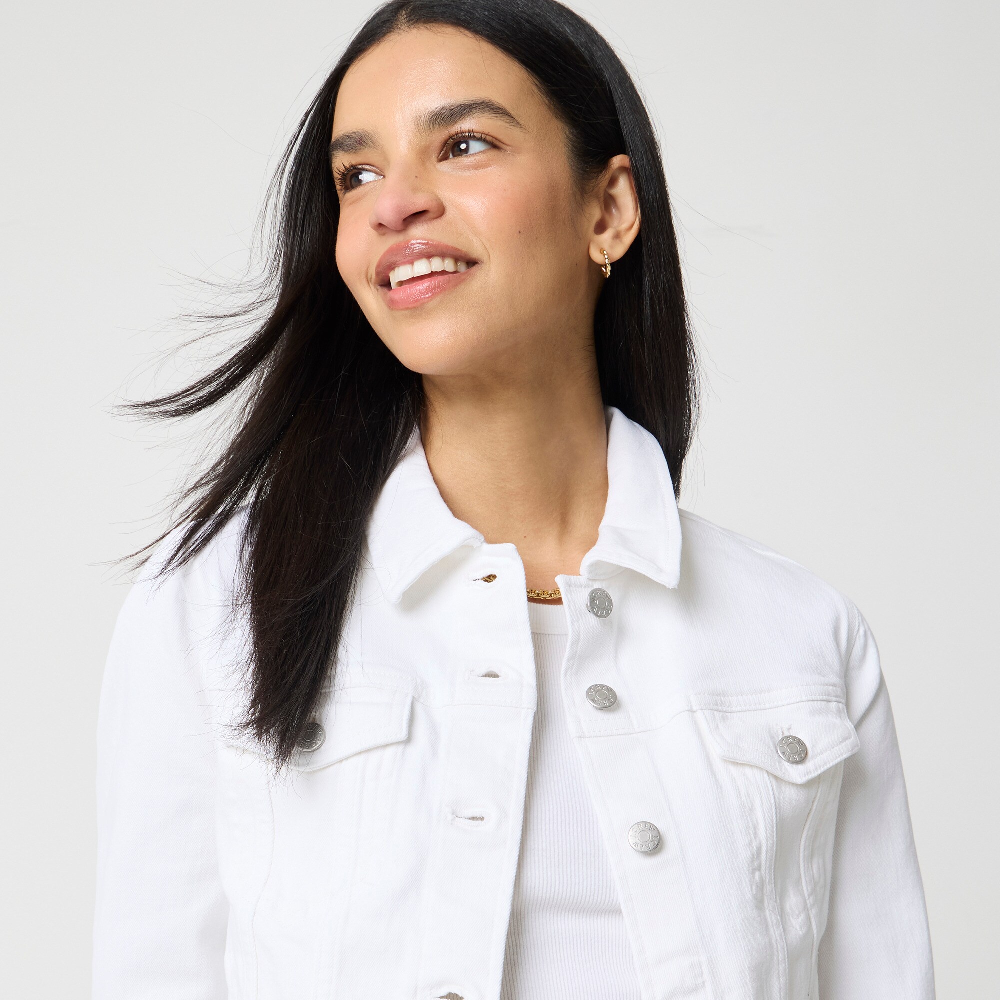 柚*椒様 j.crew denim jacket 90s 1st type Classic Jean Jacket In White Wash For Women | Factory