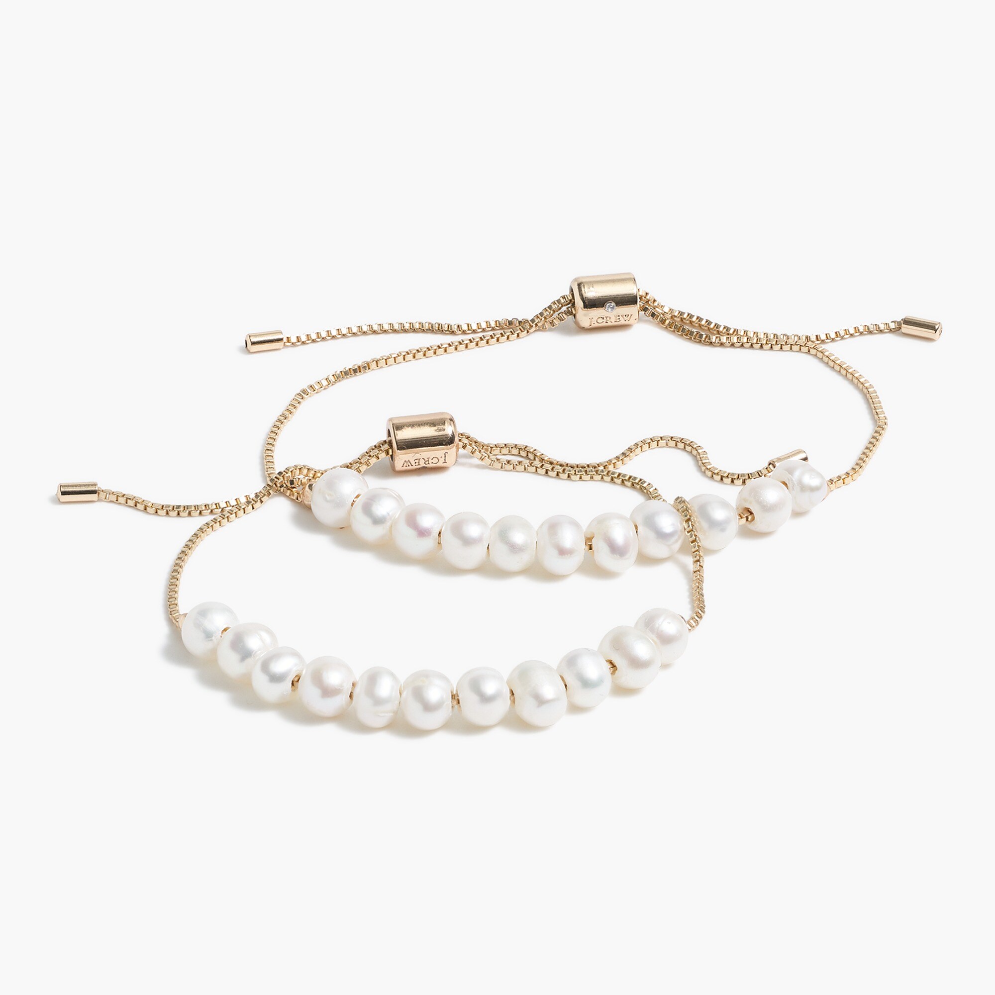 factory: freshwater pearl bracelet set of two for women, right side, view zoomed