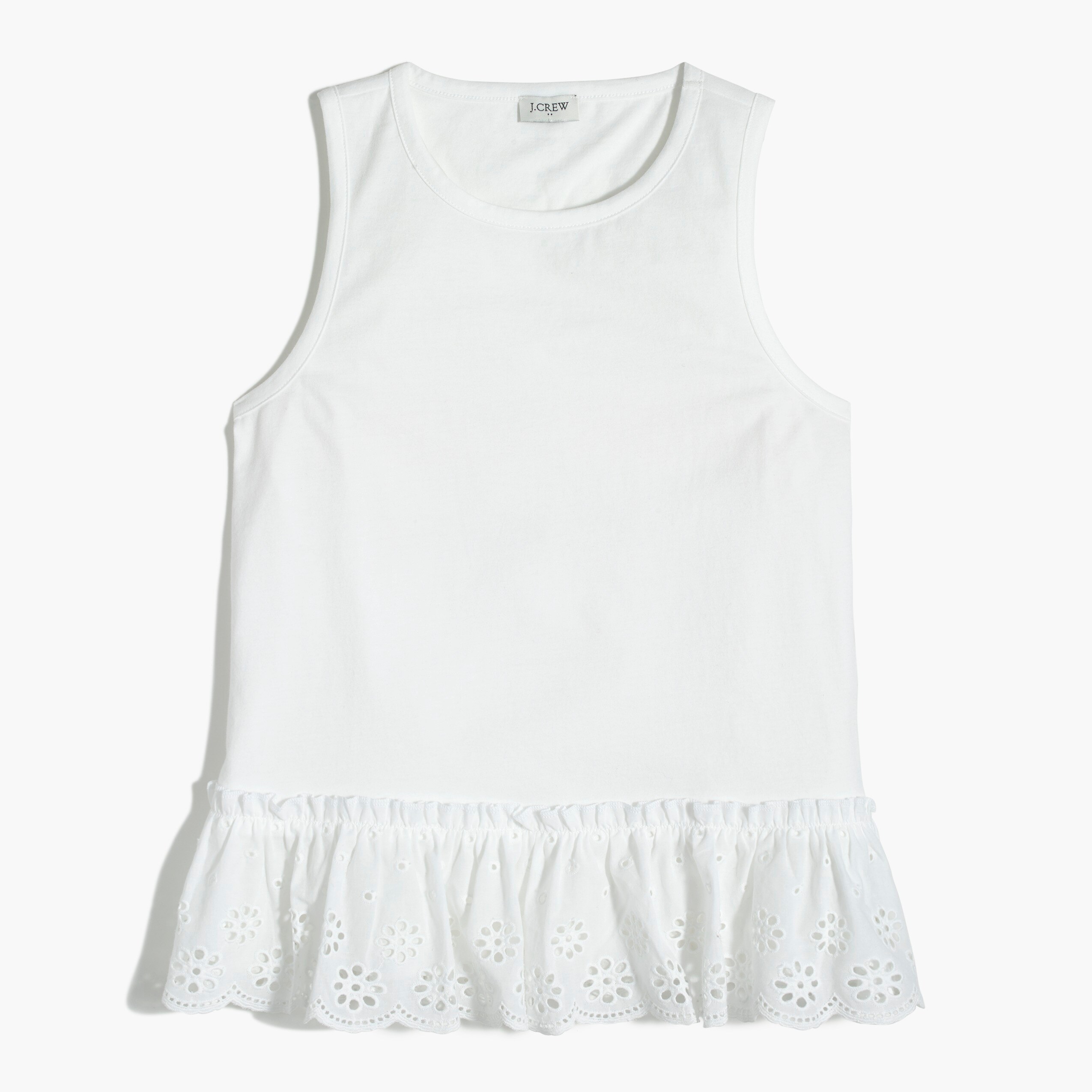 eyelet-hem tank top for women
