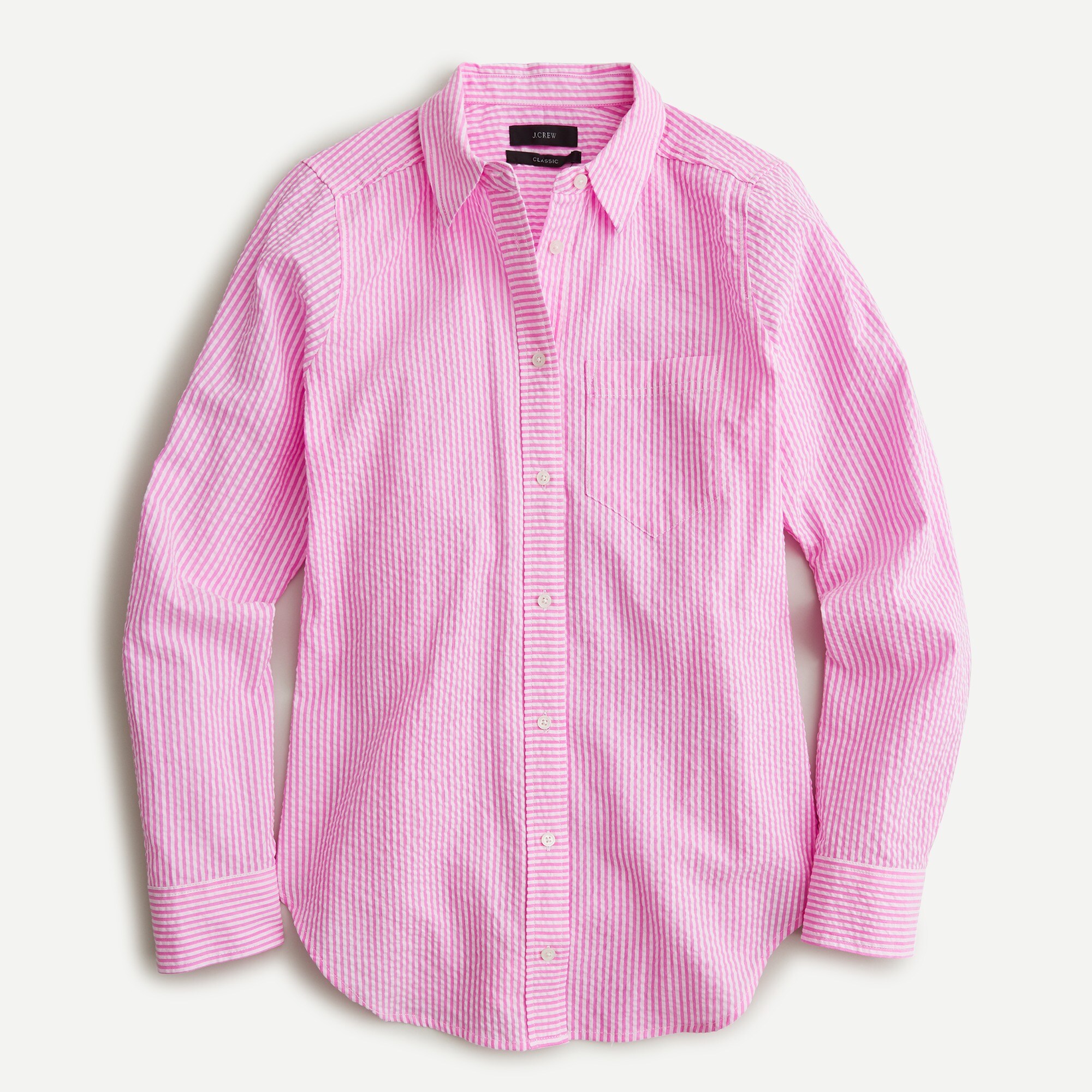 Classic-fit Boy Shirt In Seersucker For Women | J.Crew
