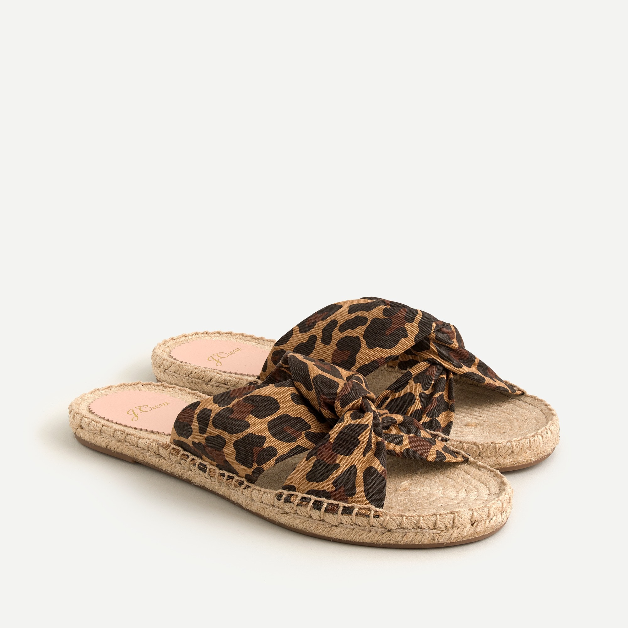 J.Crew Twisted knot Espadrille Sandals In Leopard Canvas For Women