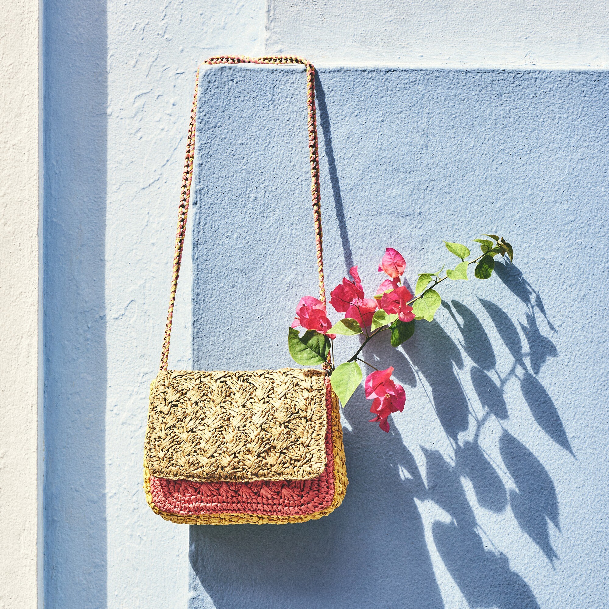 j.crew: colorblocked raffia crossbody bag for women, parisian chic straw bag summer style