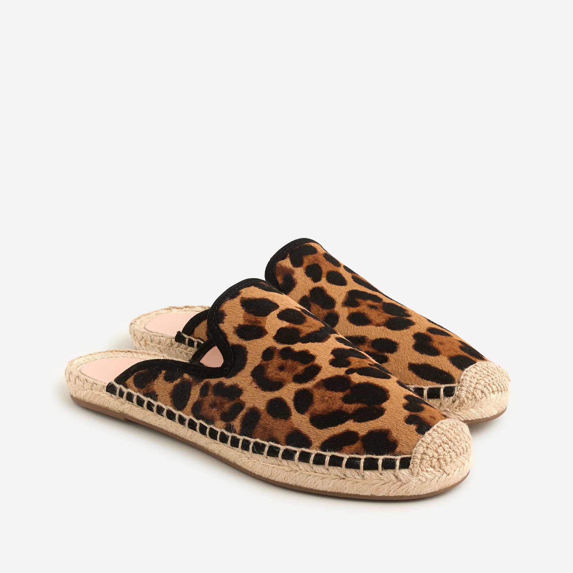 leopard espadrille mules