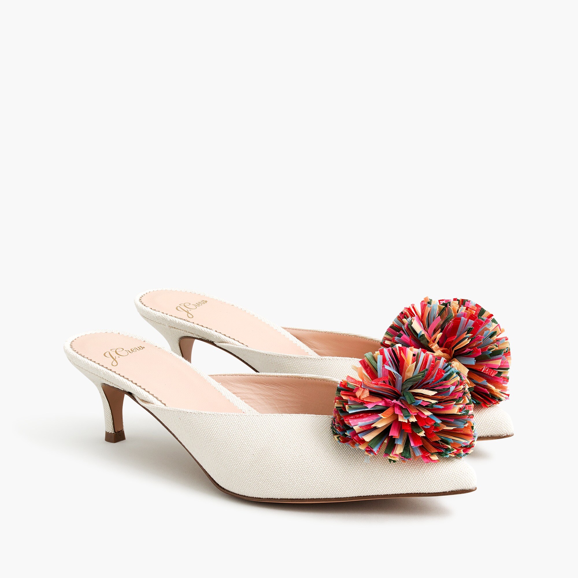 pom pom mule sandals