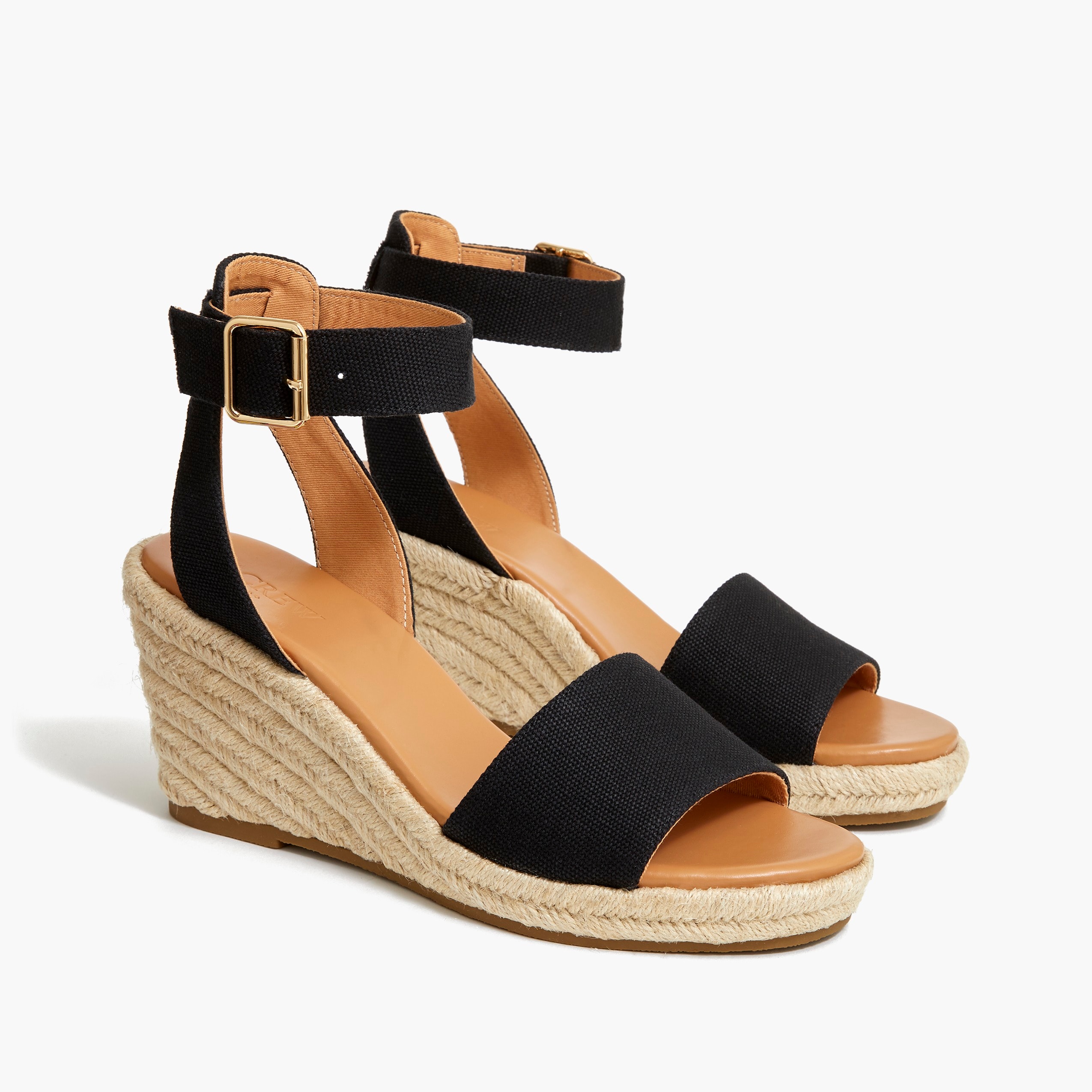 strappy canvas espadrille wedges