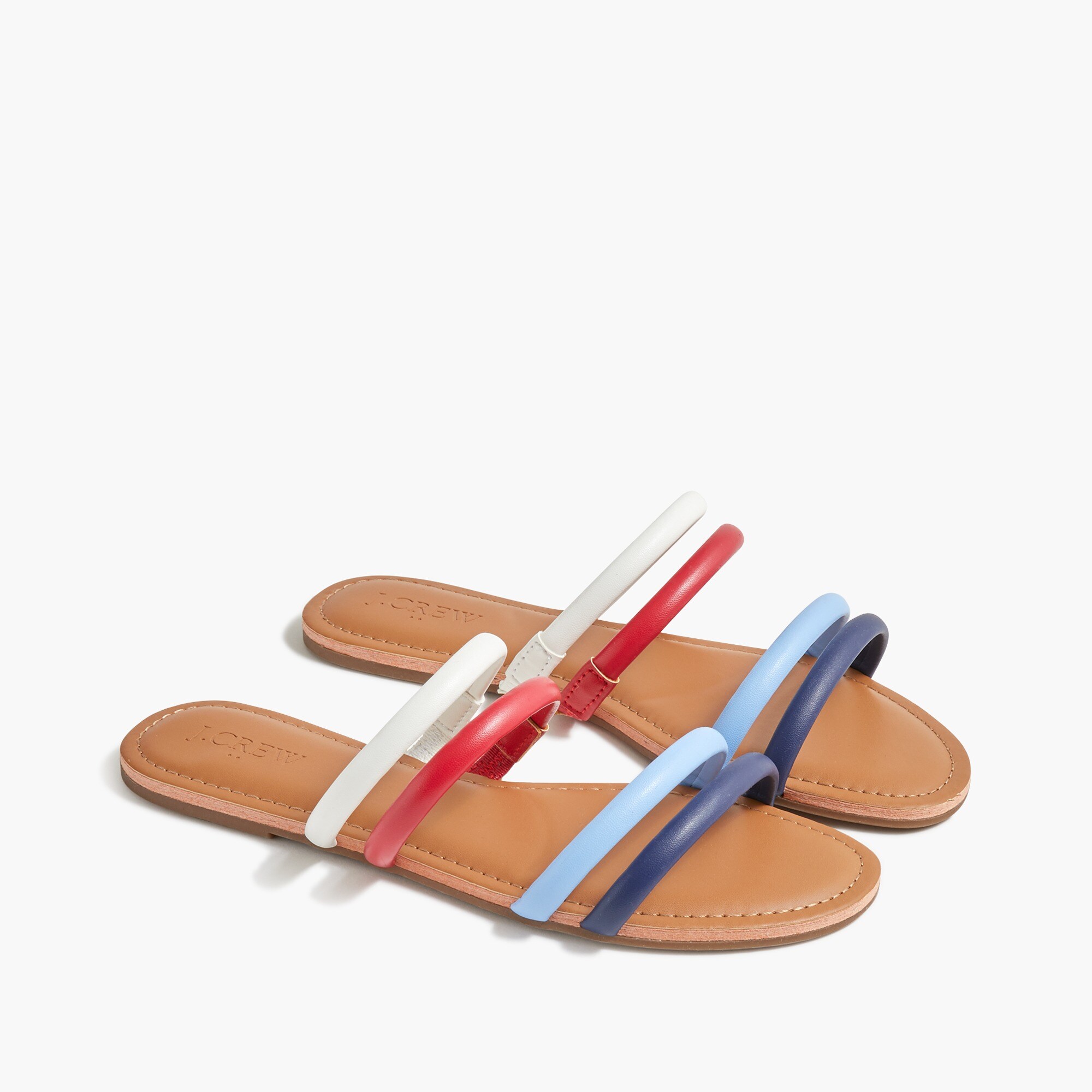 strappy slide sandals in multi for women