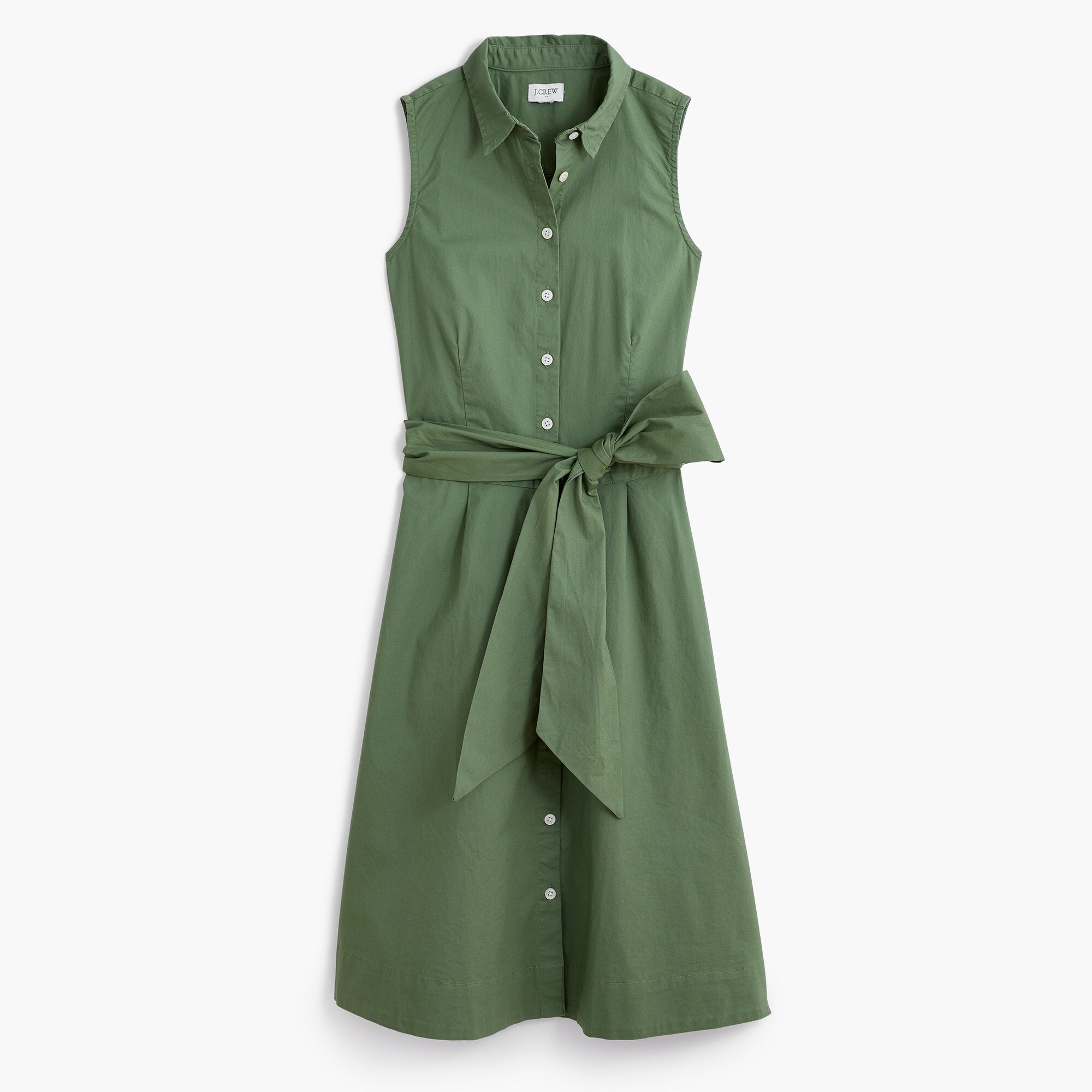 sleeveless tie-waist shirt-dress for women
