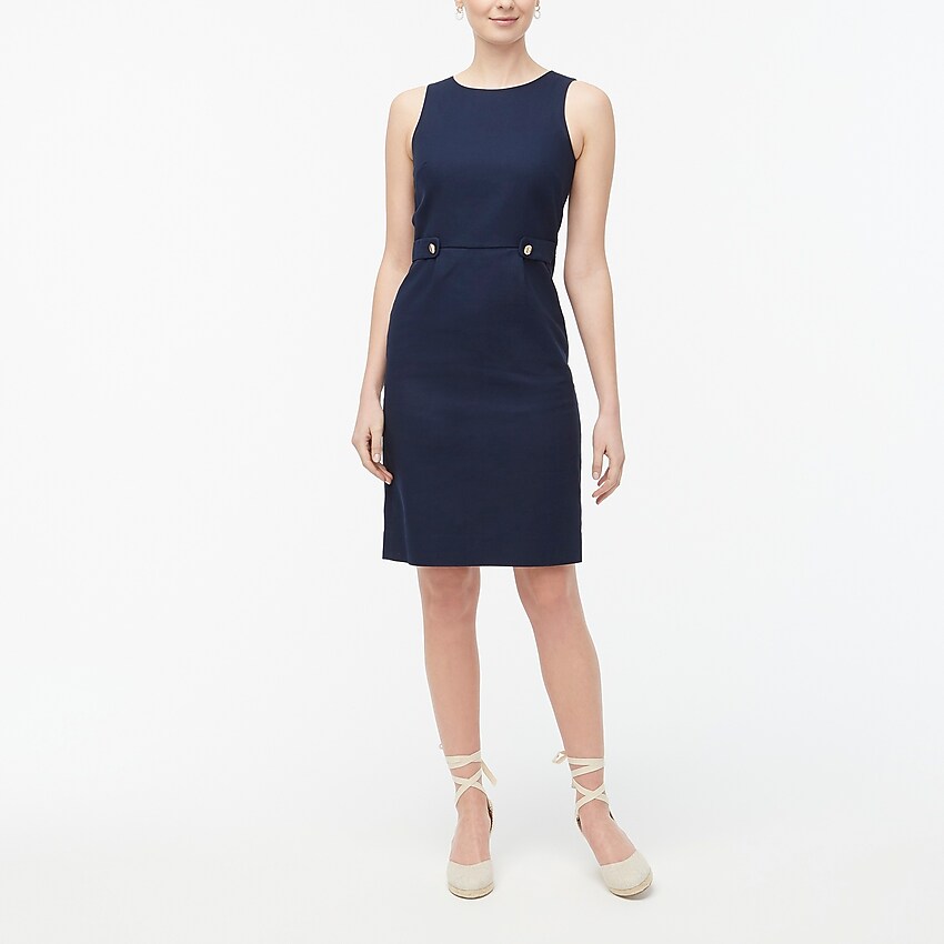 j.crew factory: sheath dress with waist tabs for women, right side, view zoomed