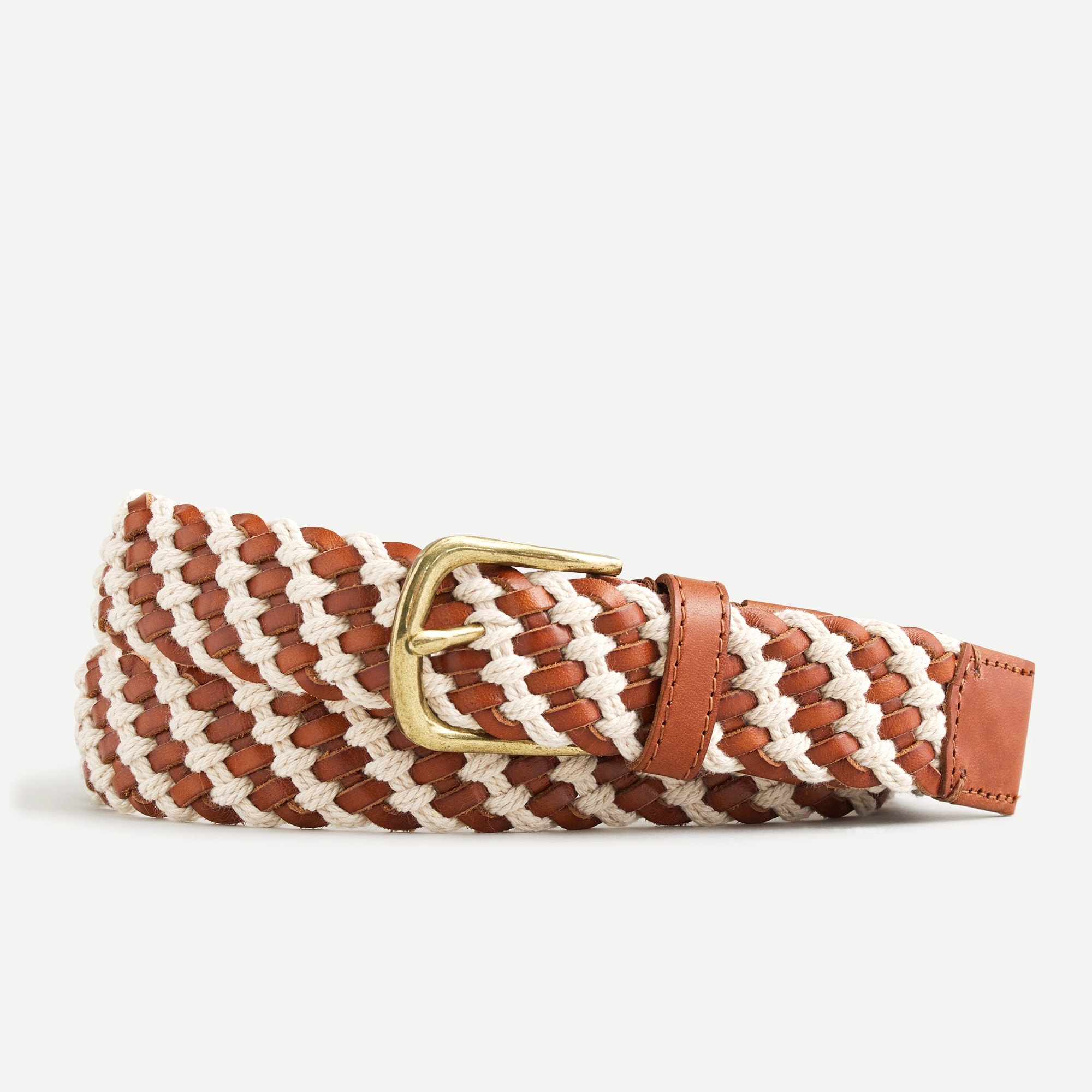 J.Crew: Long Braided Italian Leather Belt For Women