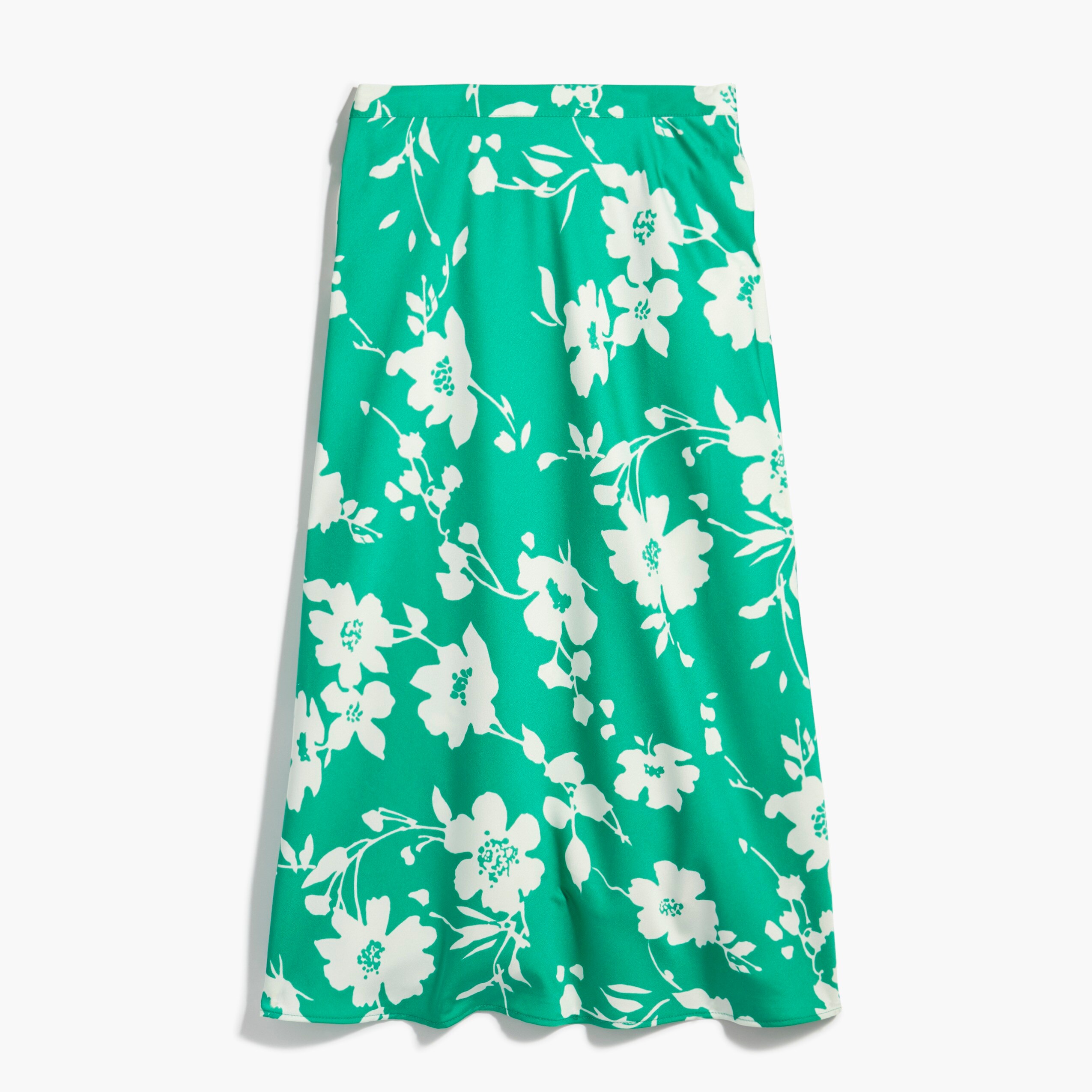 Satin-back crepe A-line midi skirt