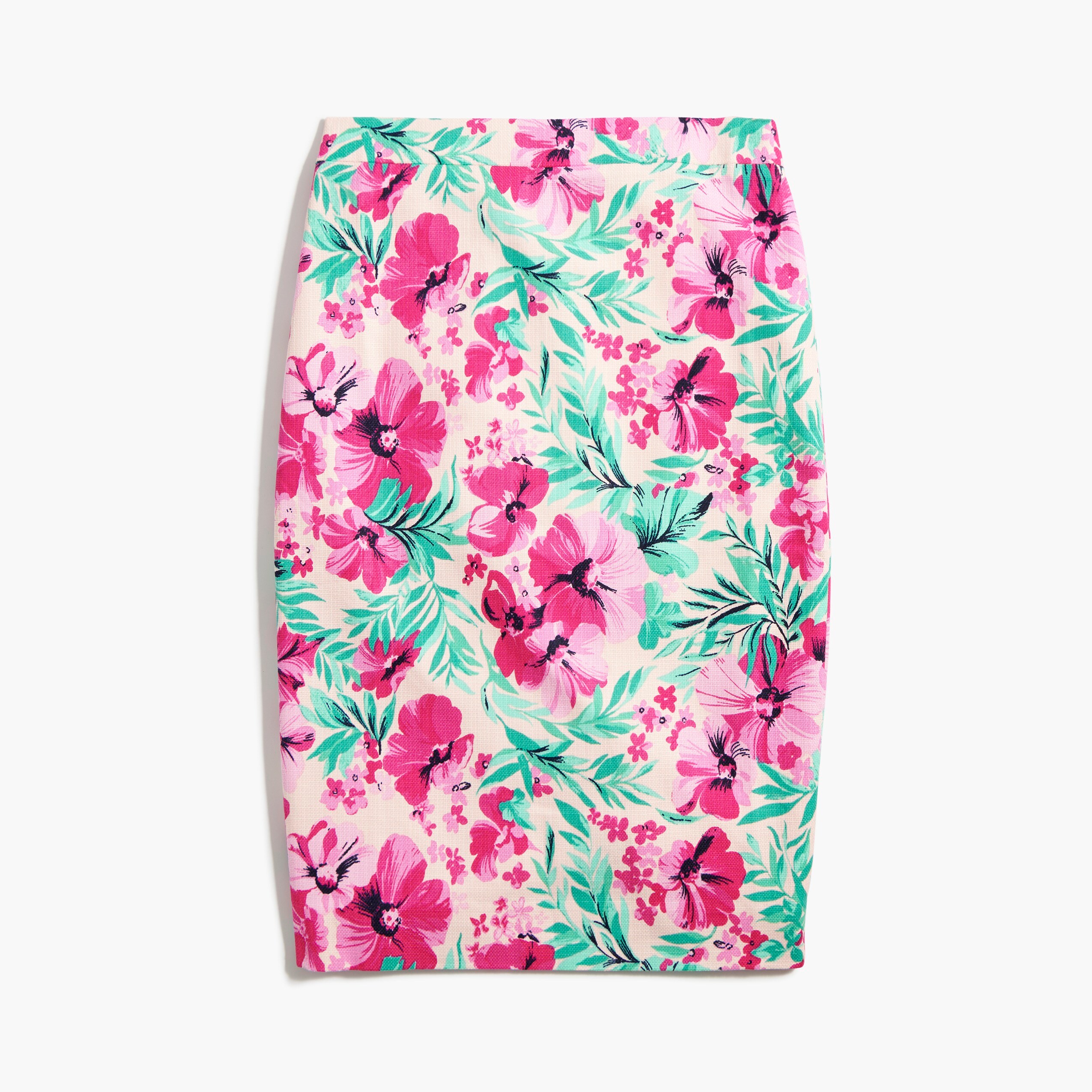 printed basketweave pencil skirt for women