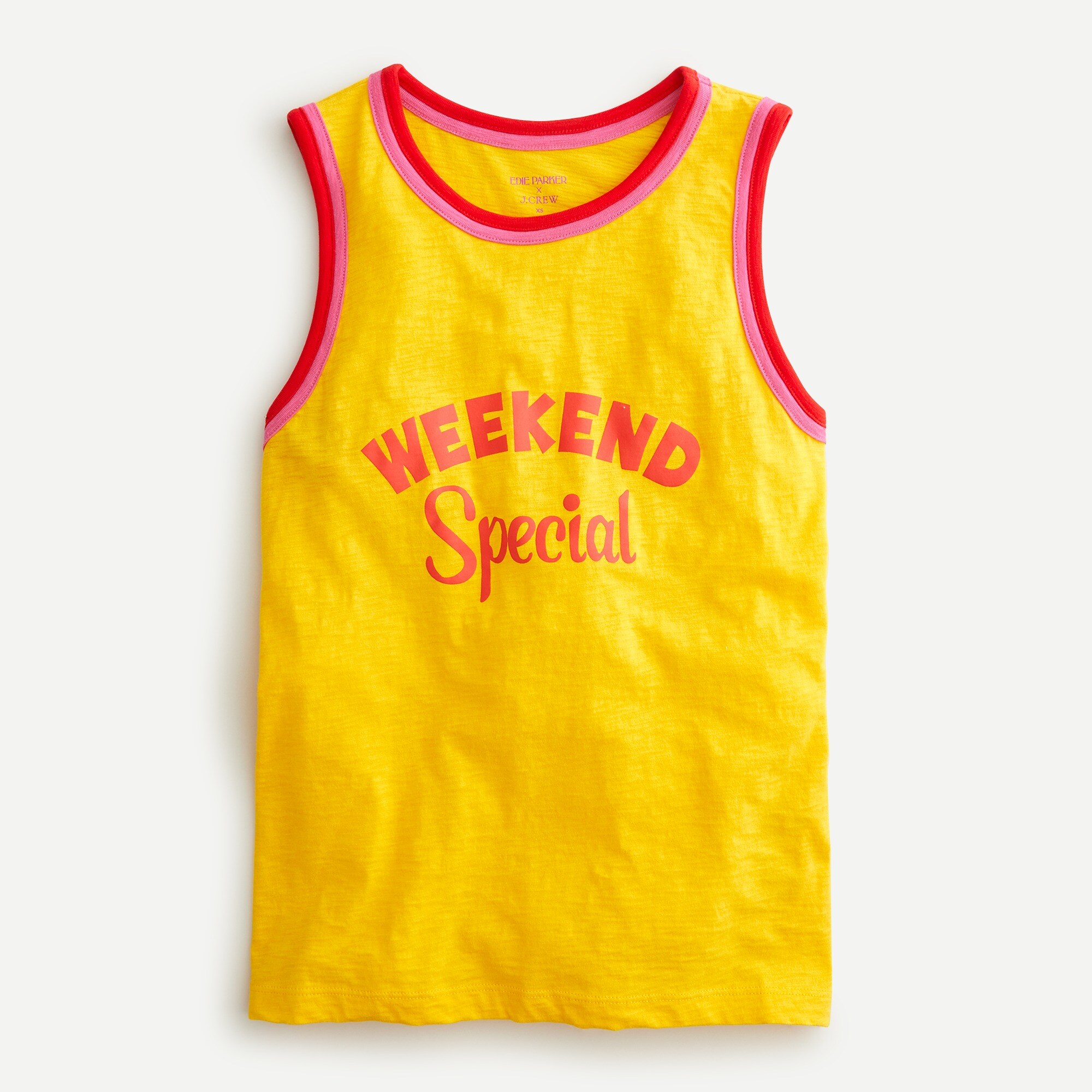 Edie Parker® X J.Crew "Weekend Special" strawberry tank in vintage cotton