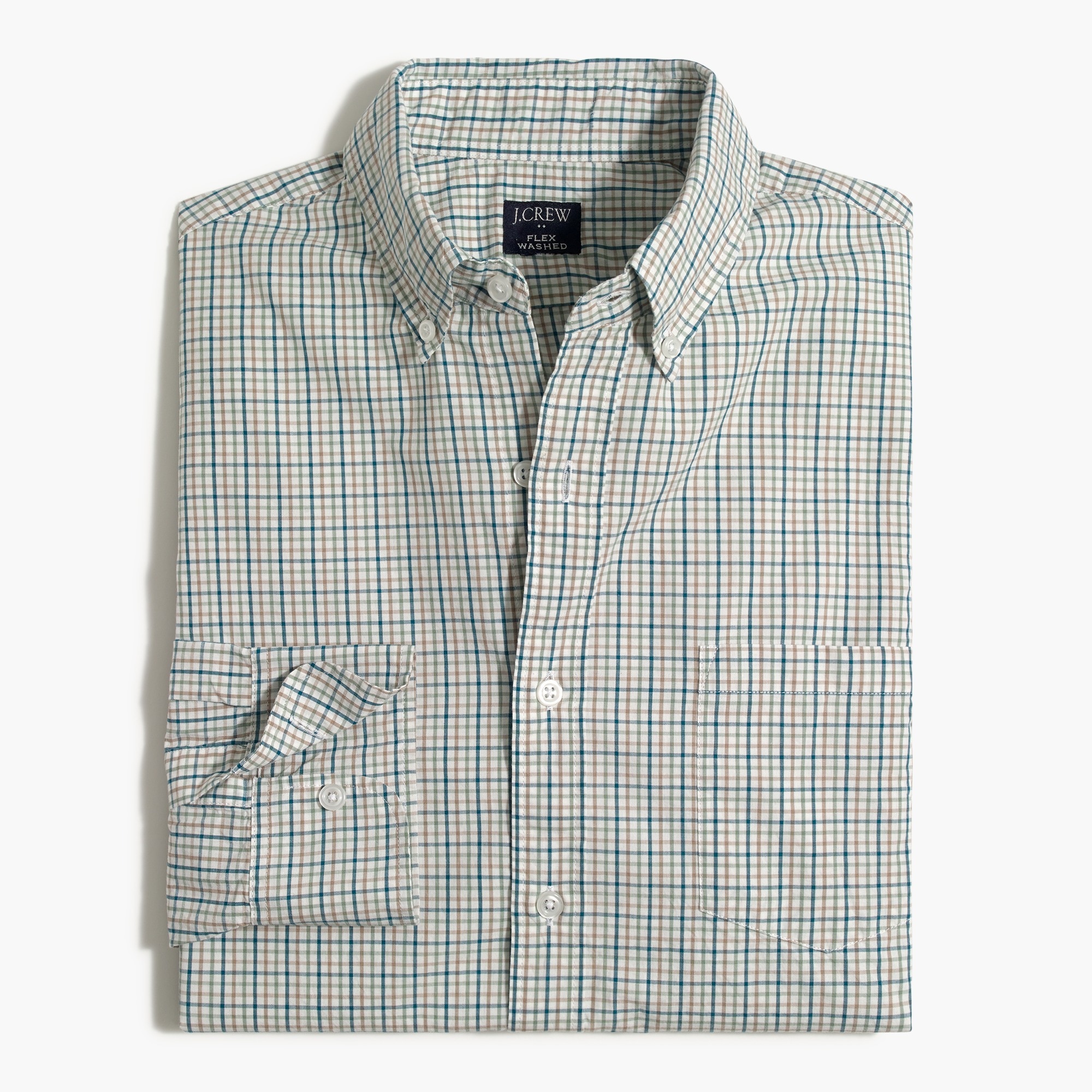 plaid regular flex casual shirt for men