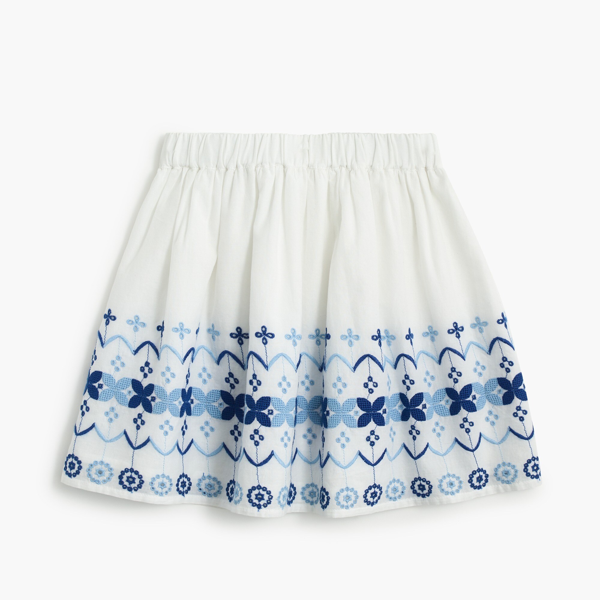 Girls' embroidered cotton skirt