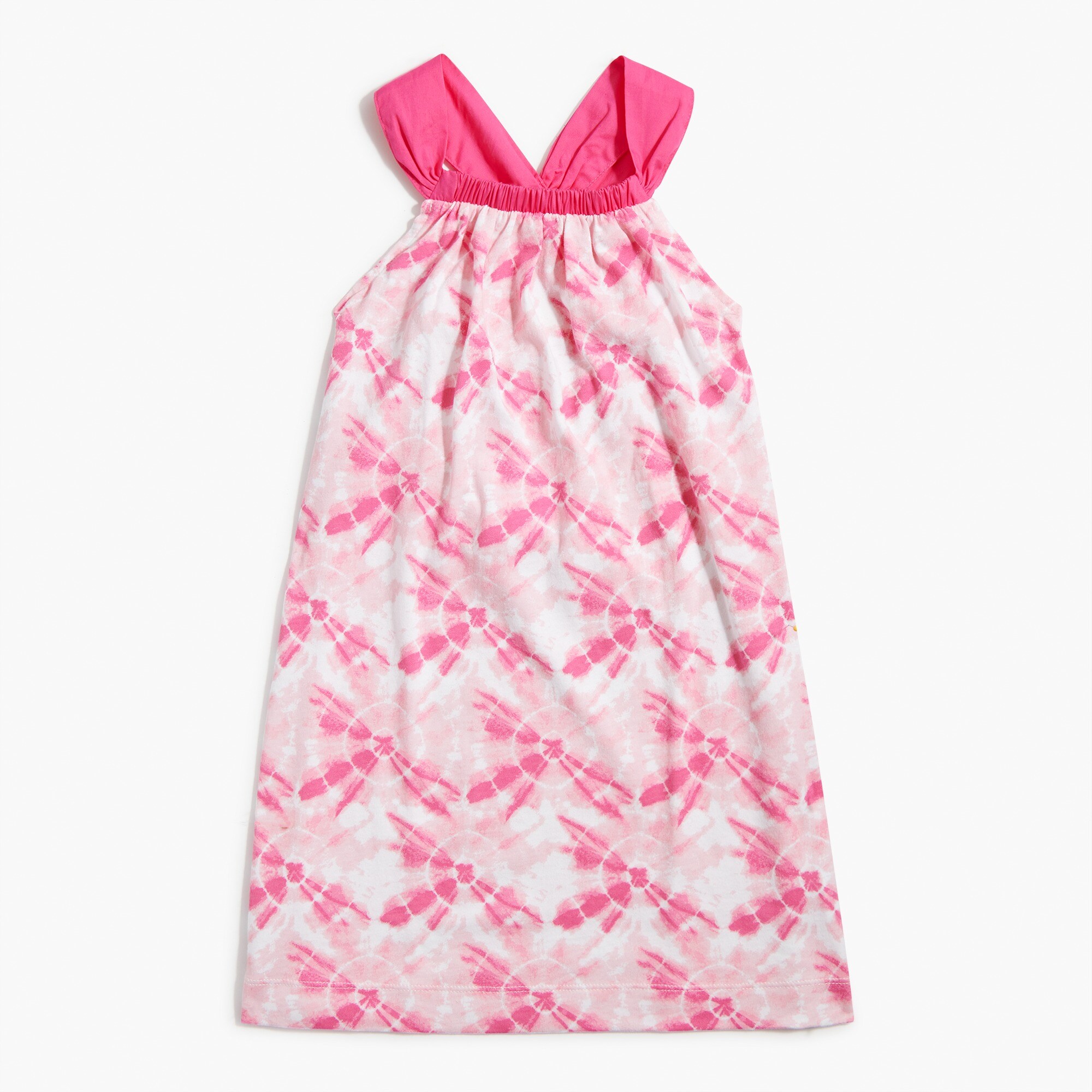 Girls' bow-back tie-dyed dress