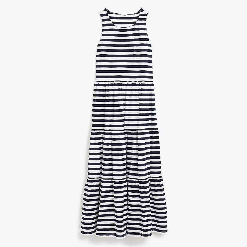 j.crew factory: tiered knit maxi dress for women, right side, view zoomed
