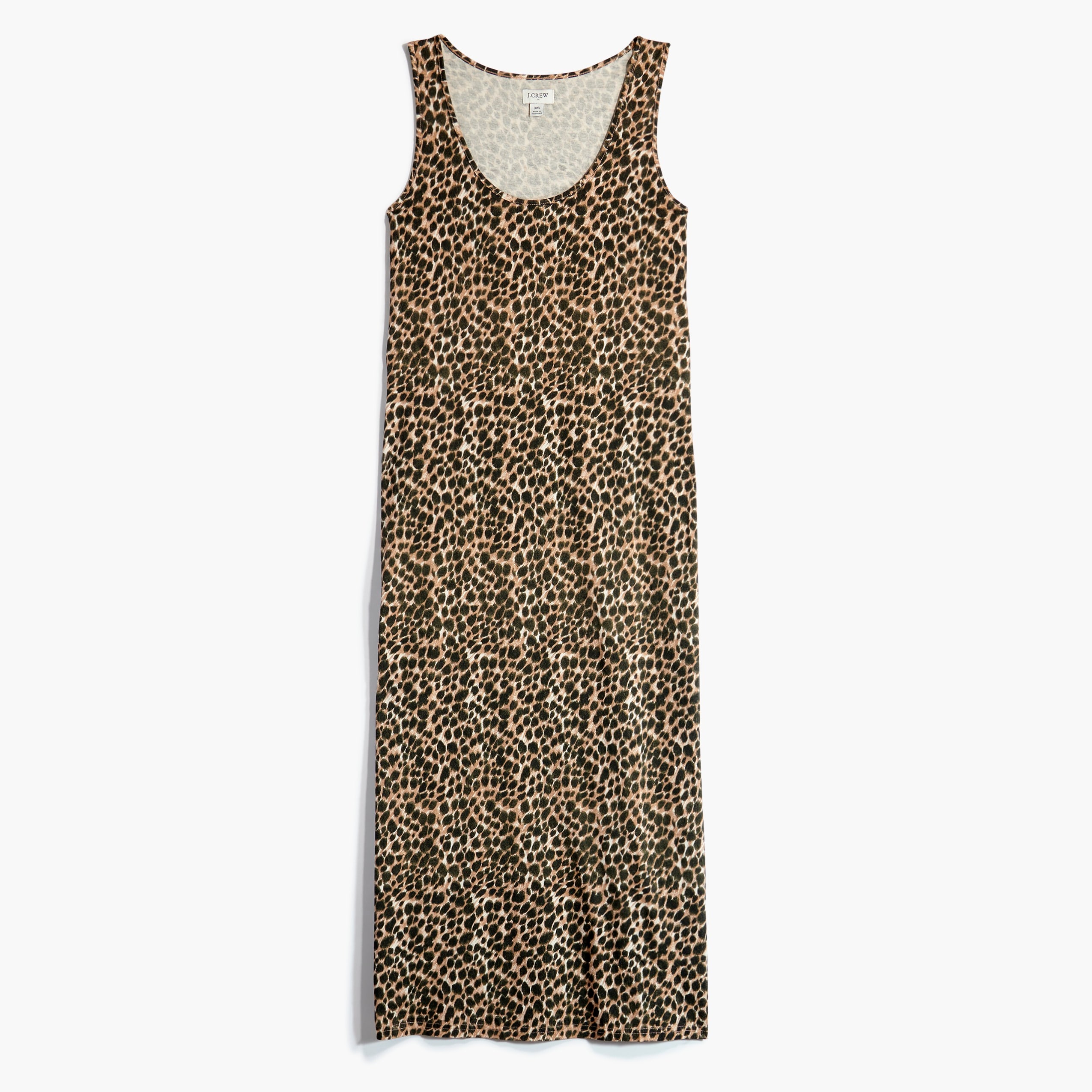 animal-print sleeveless knit midi dress for women