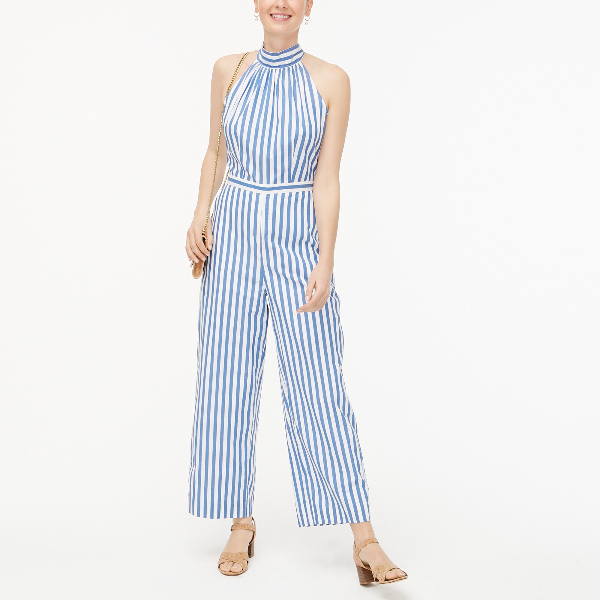 tie-back halter jumpsuit for women