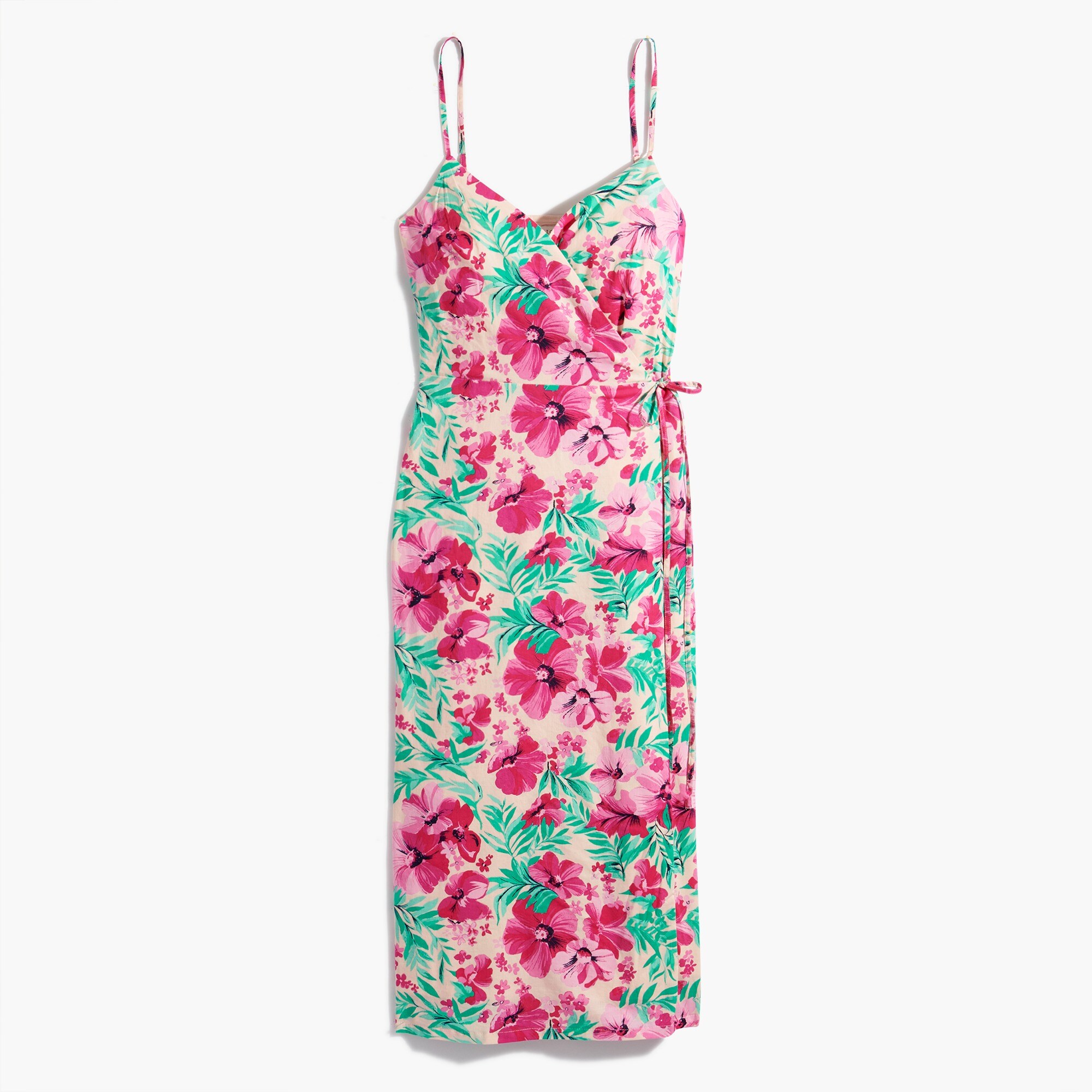 factory: cotton wrap dress for women, right side, view zoomed