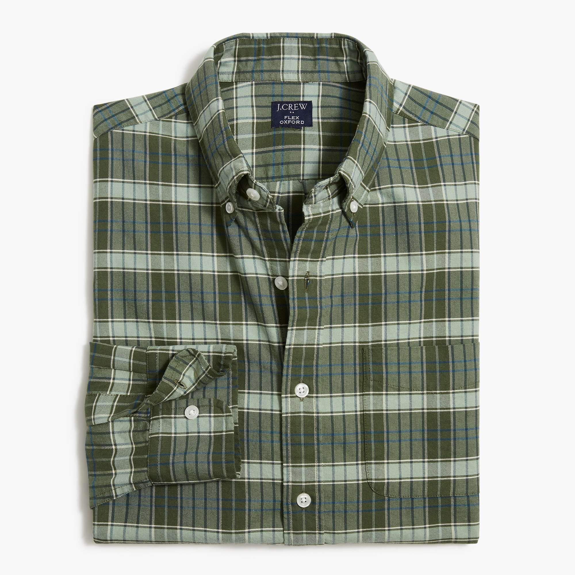 Factory: Plaid Regular Flex Oxford Shirt For Men