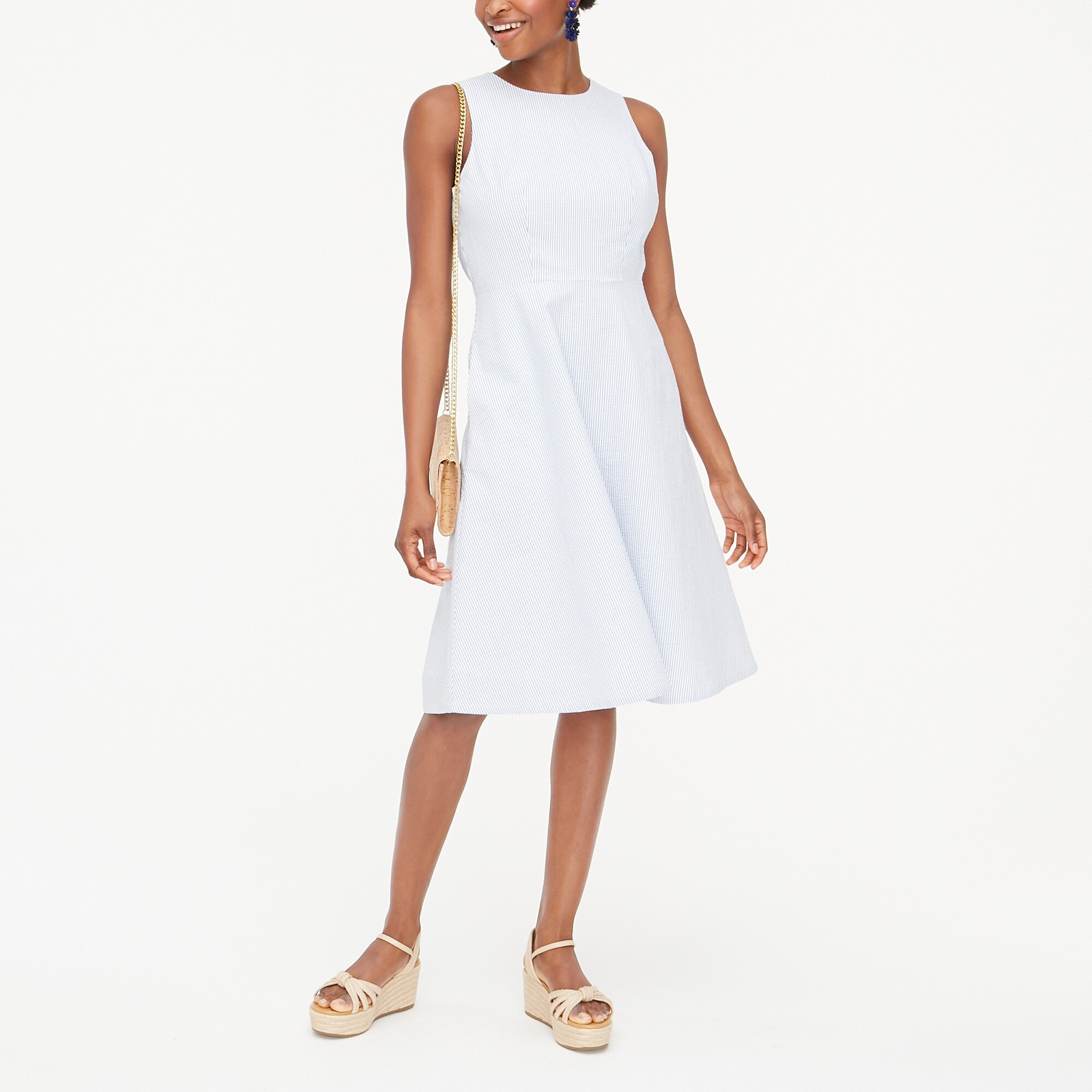 white denim shift dress