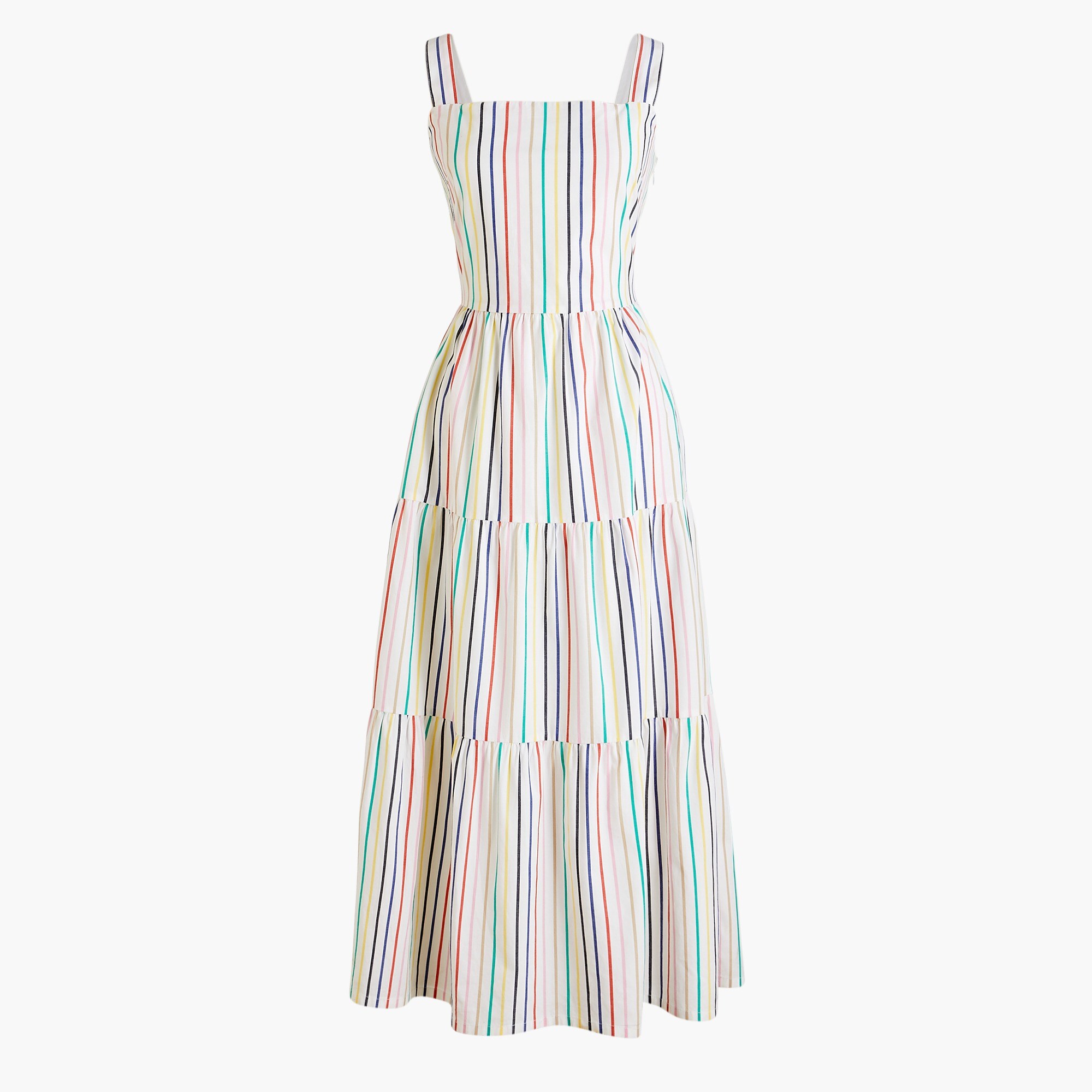 tiered maxi dress in cotton poplin for women