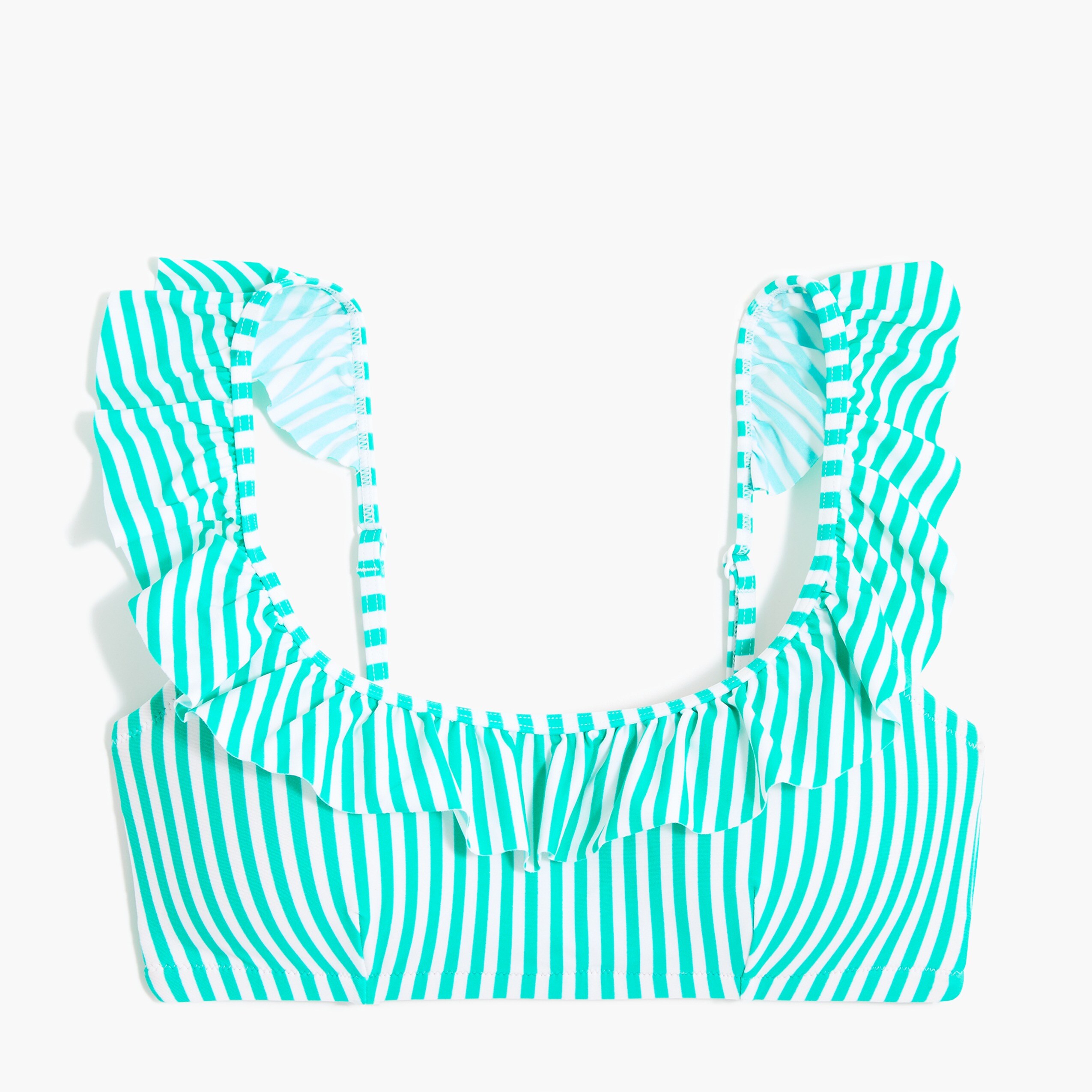 Ruffled scoopneck bikini top