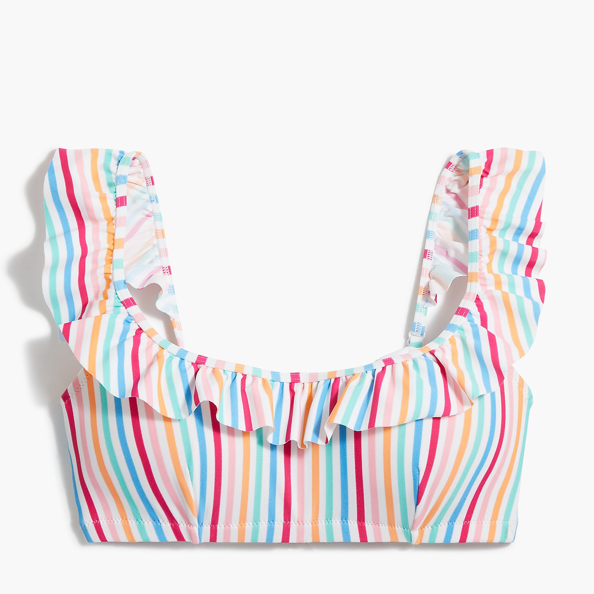 ruffle scoopneck bikini top for women