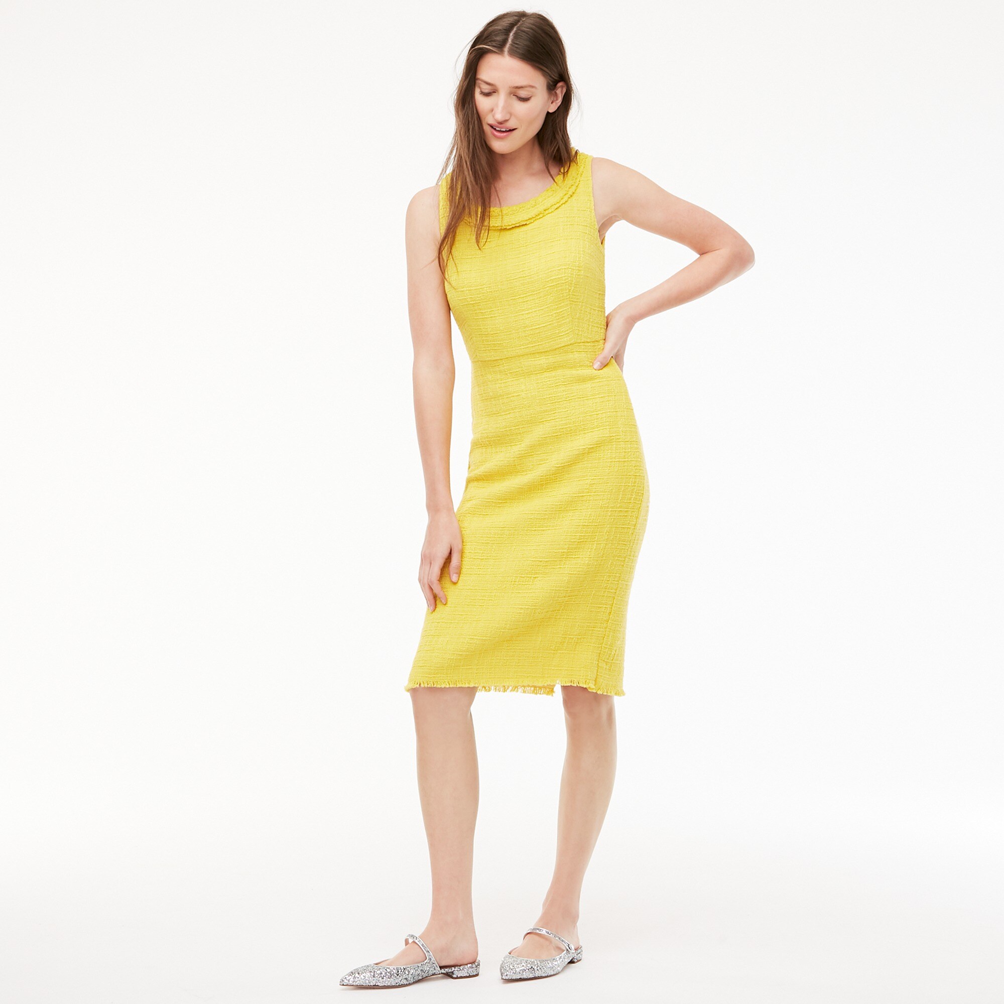 j crew sheath dress in tweed
