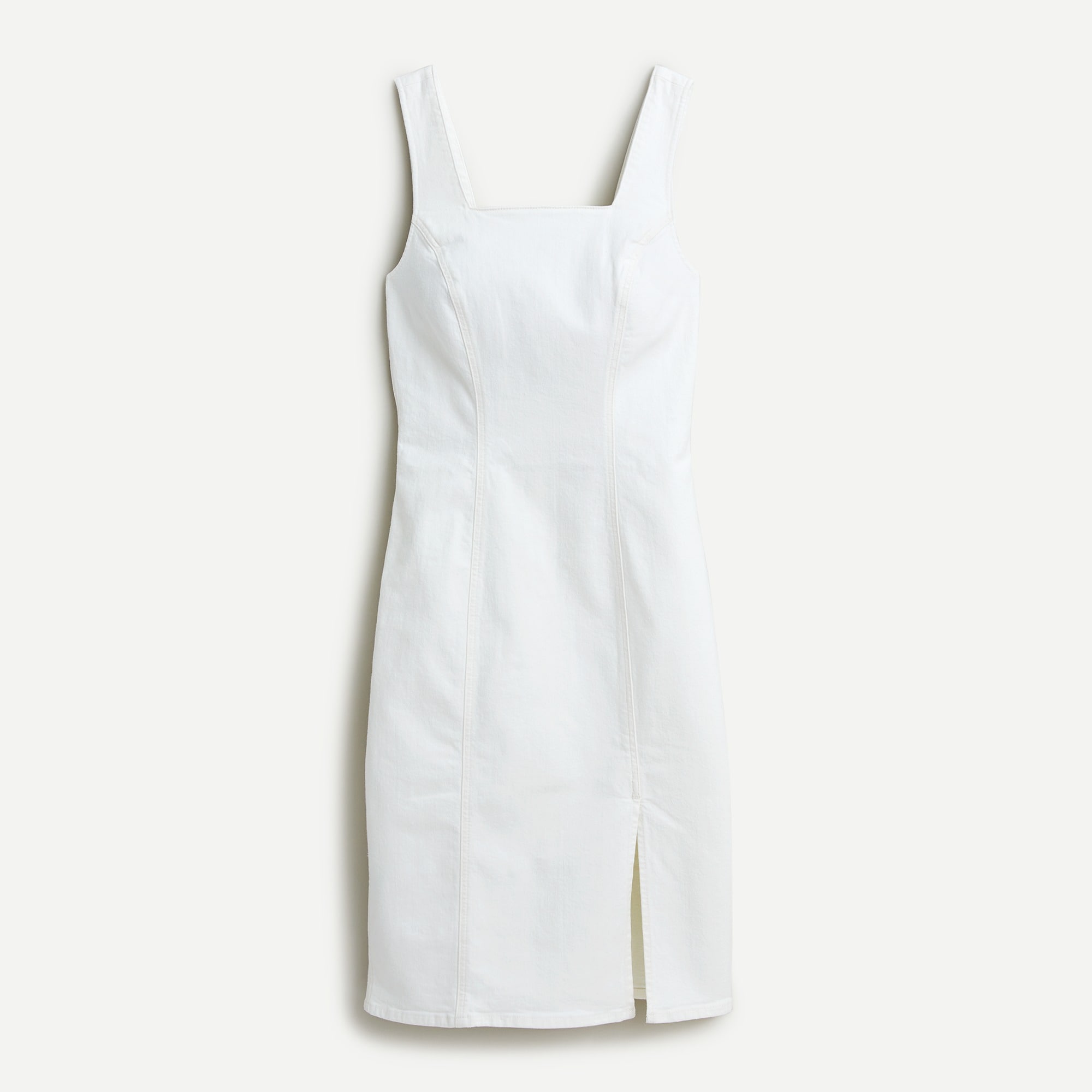 denim apron midi dress