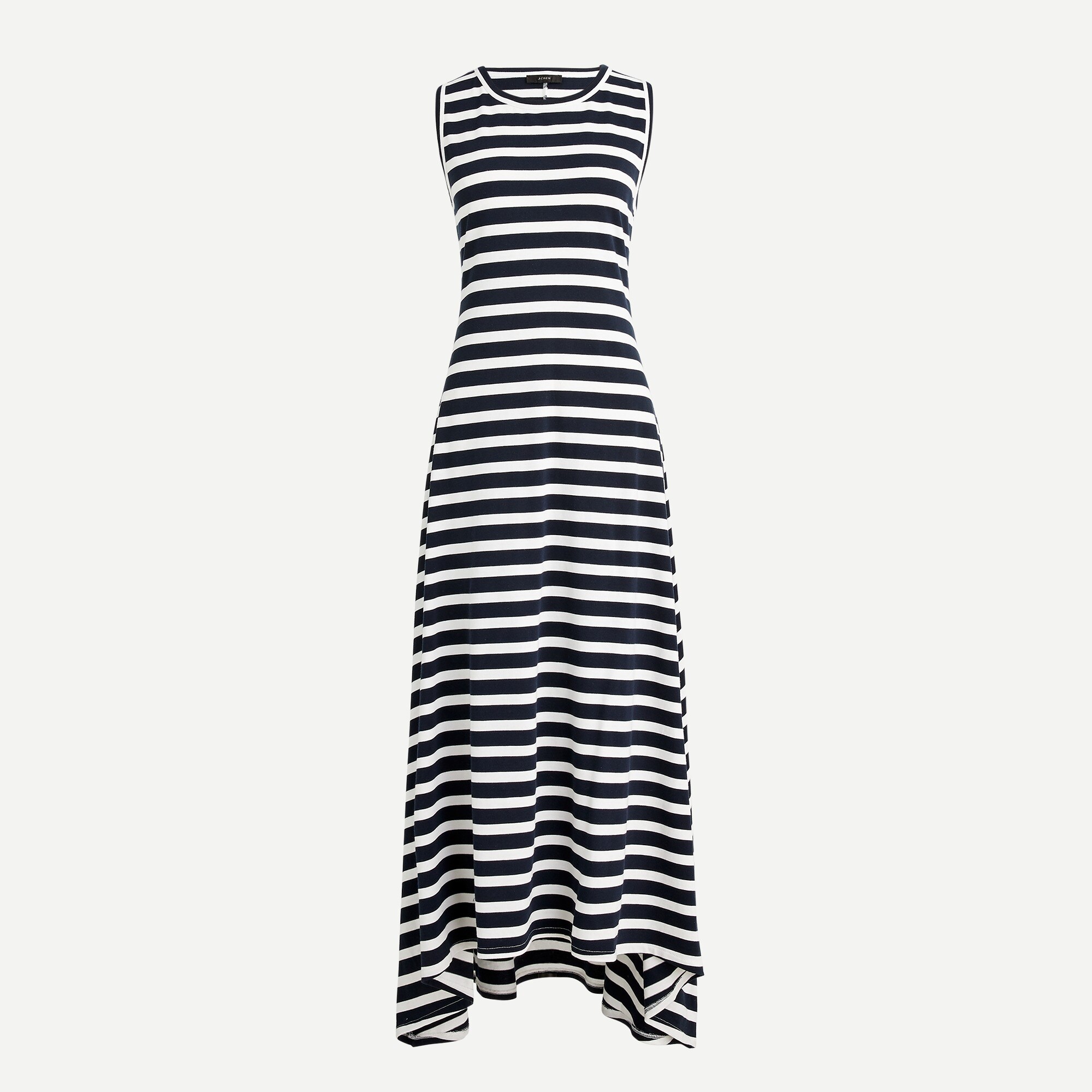 grey and white striped maxi dress