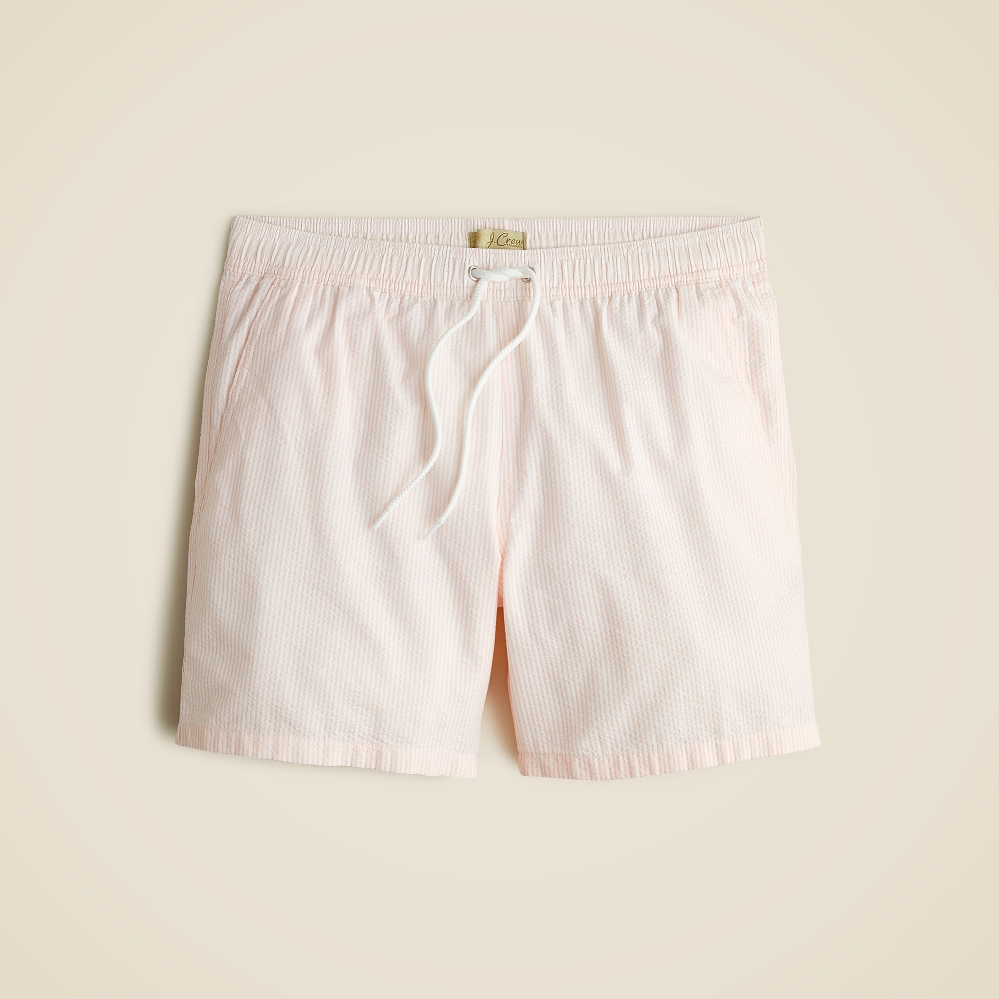 6" swim trunk in seersucker