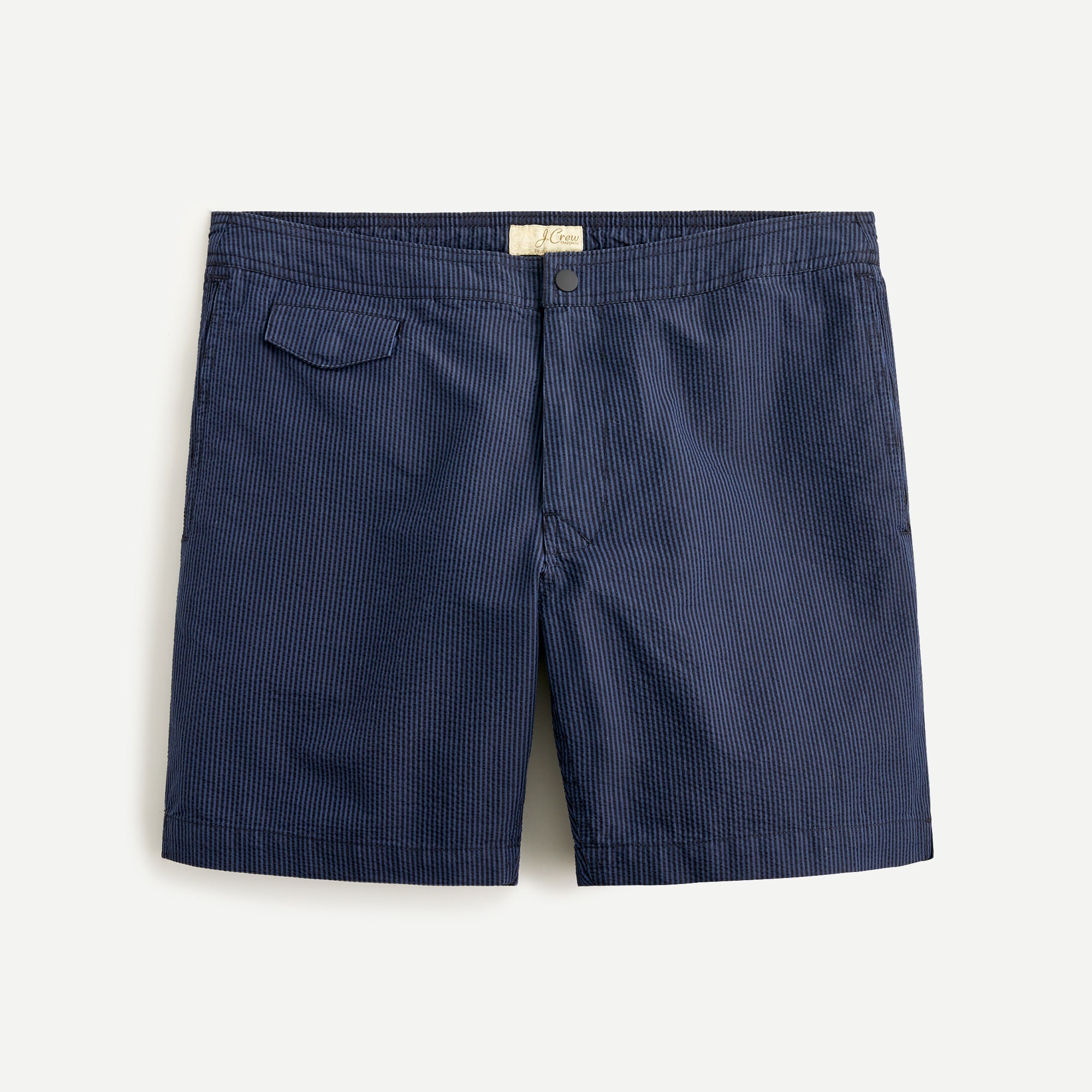 7" pool short in seersucker