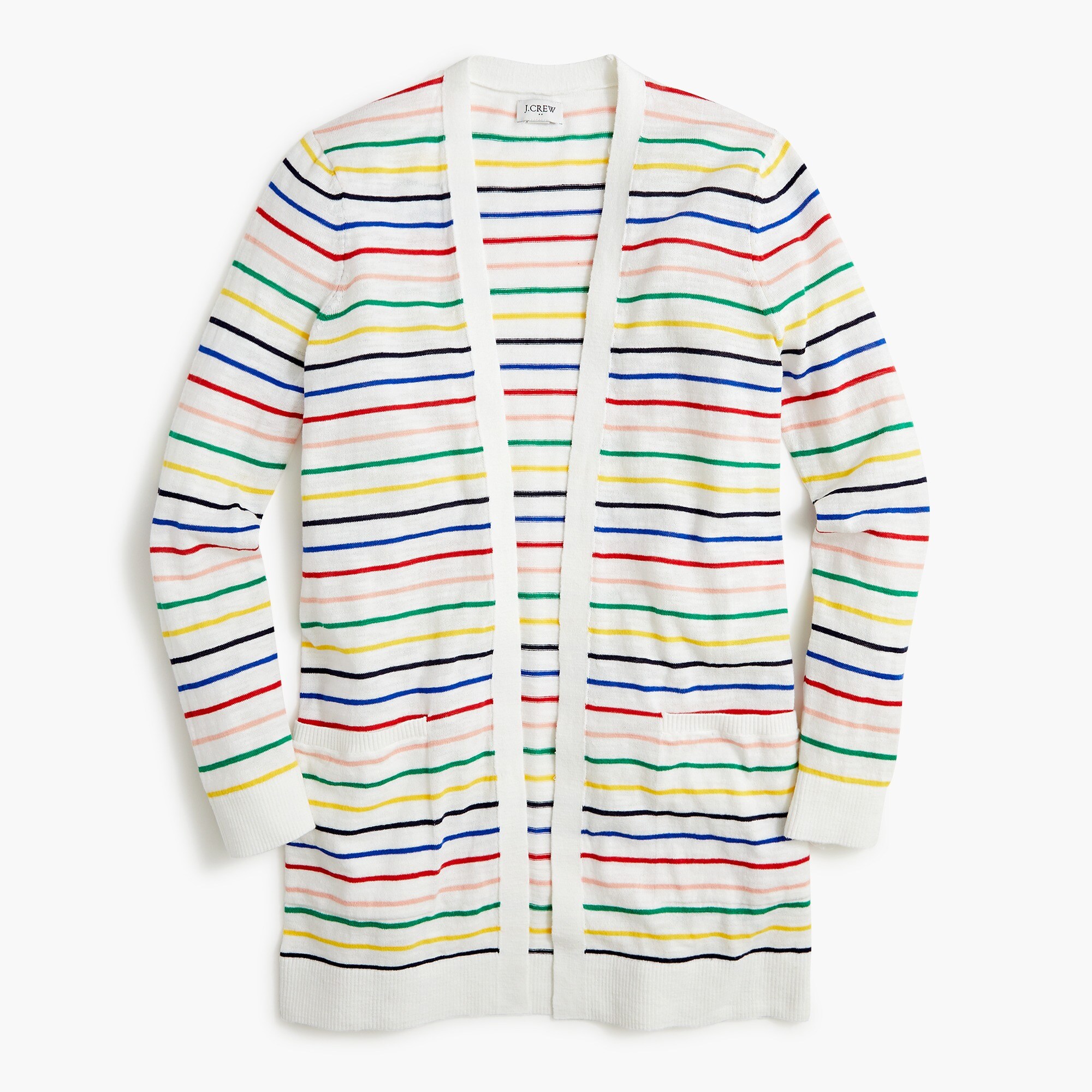 Striped long cardigan sweater