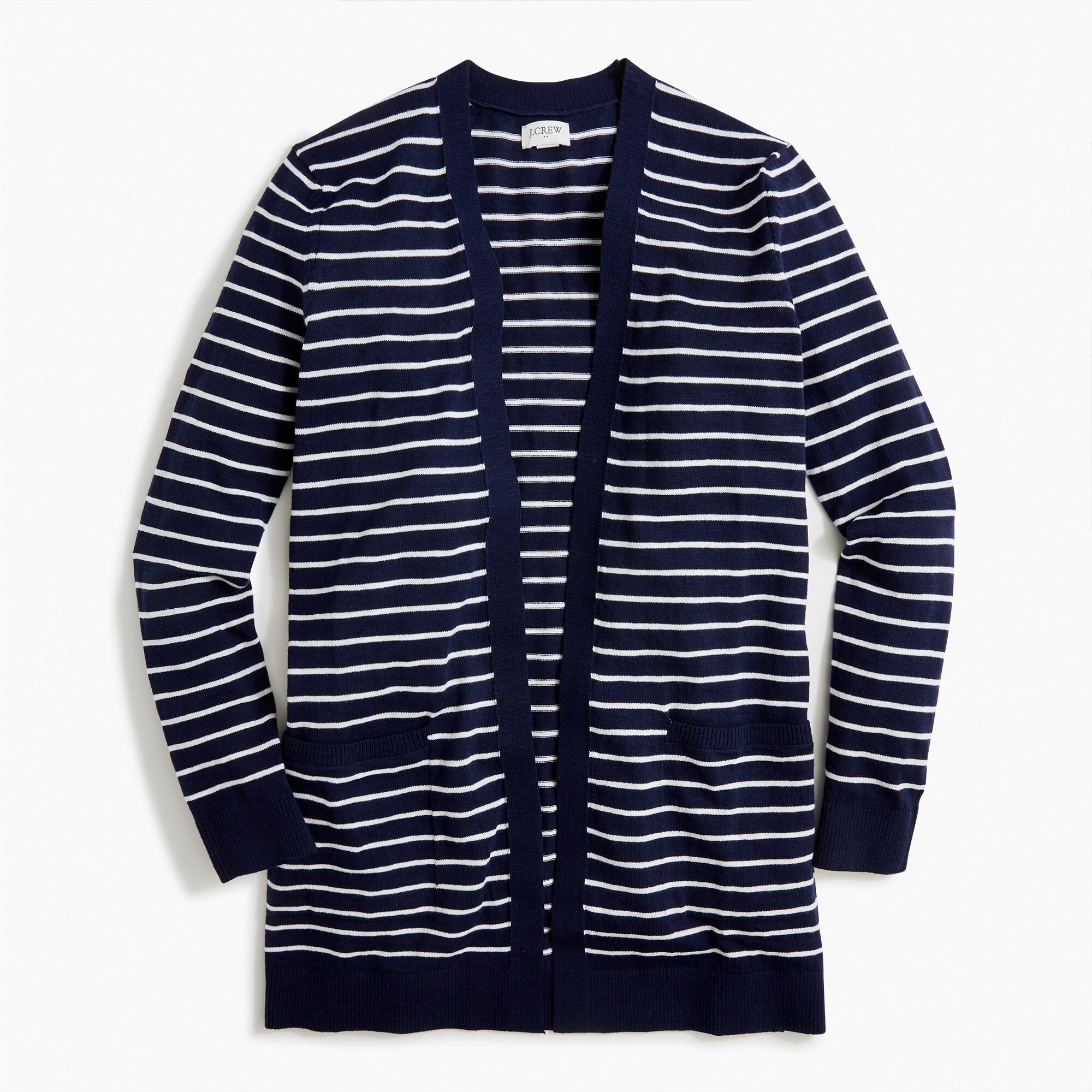 Striped long cardigan sweater